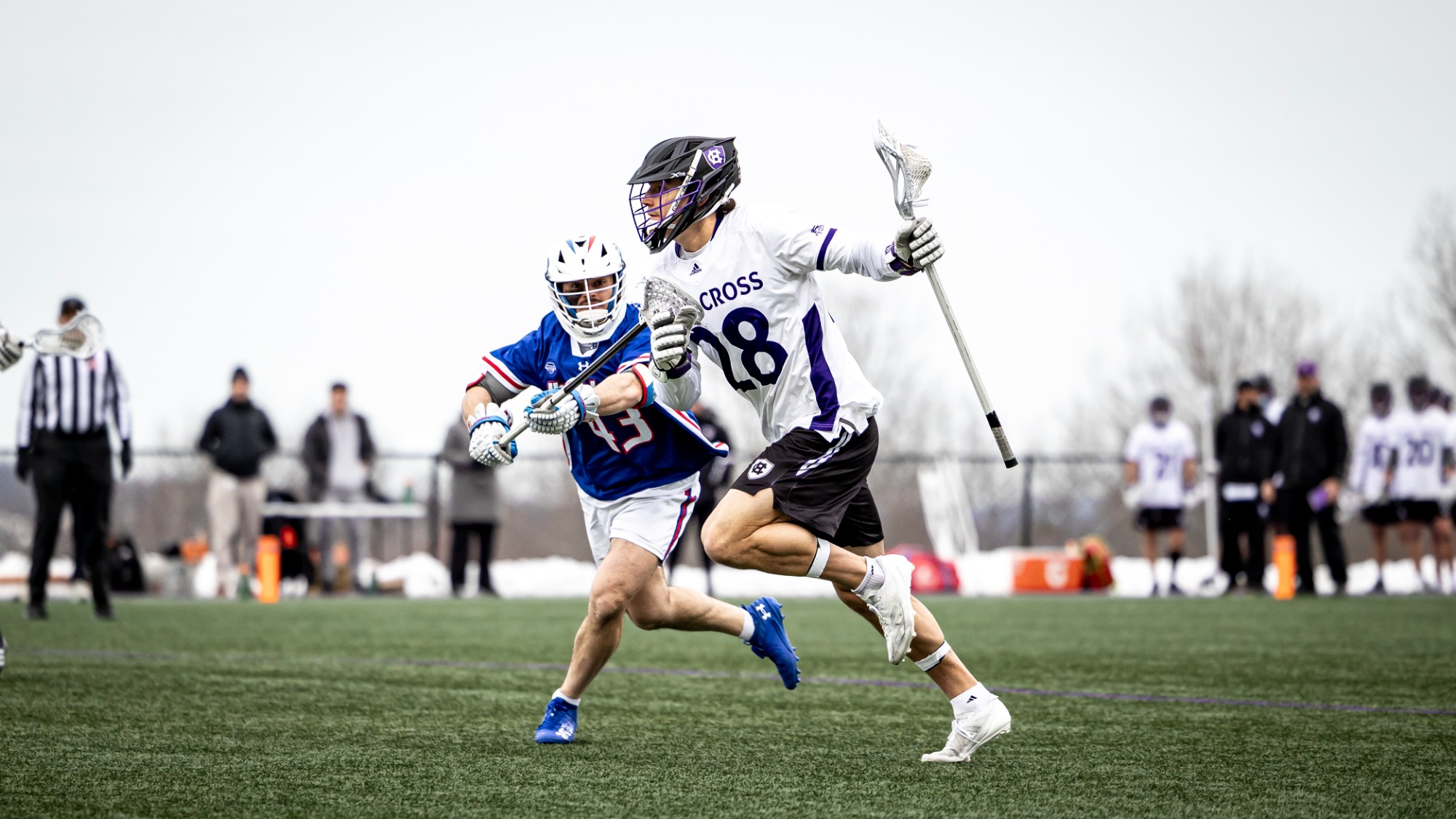 The men's lacrosse team defeated UMass Lowell, 14-9, in their home opener on Tuesday, Feb. 11.