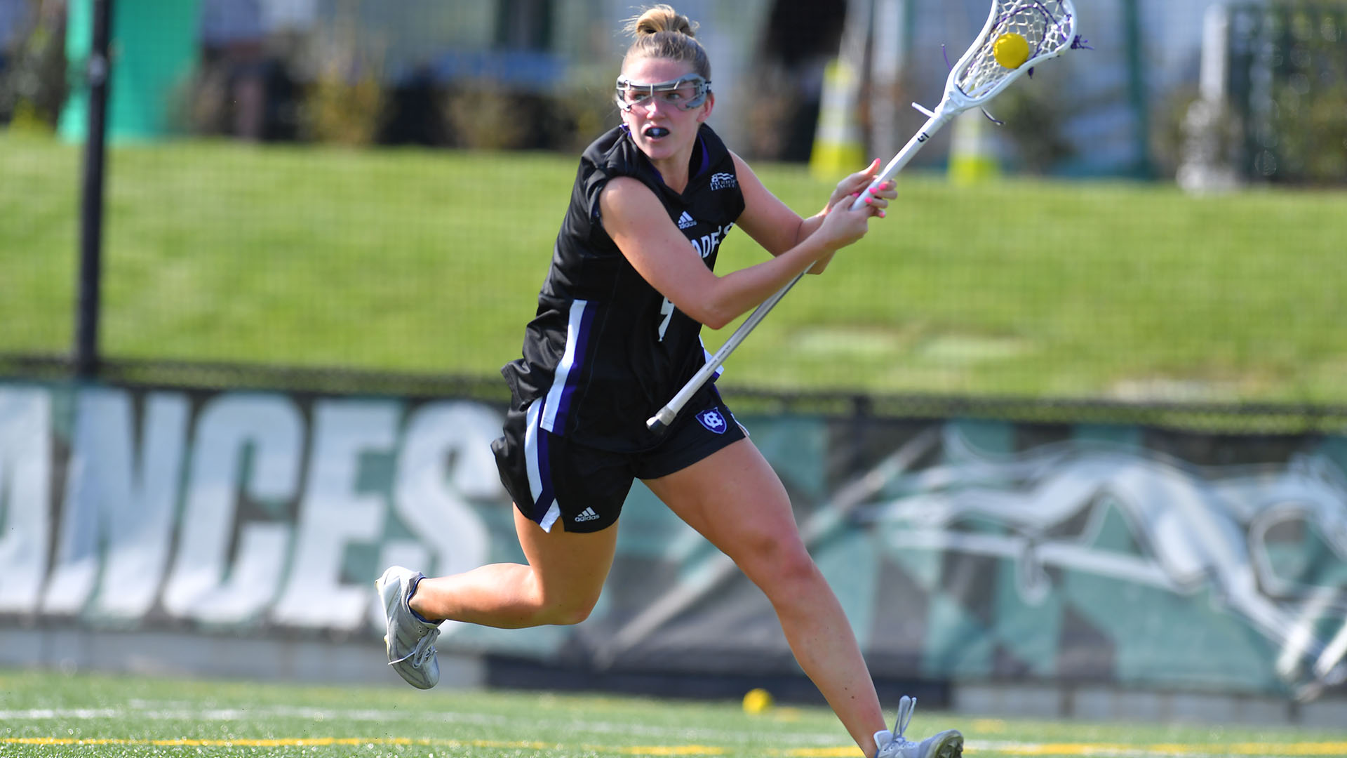 Sami Cavanaugh with the ball against Loyola in the Patriot League Semifinals.