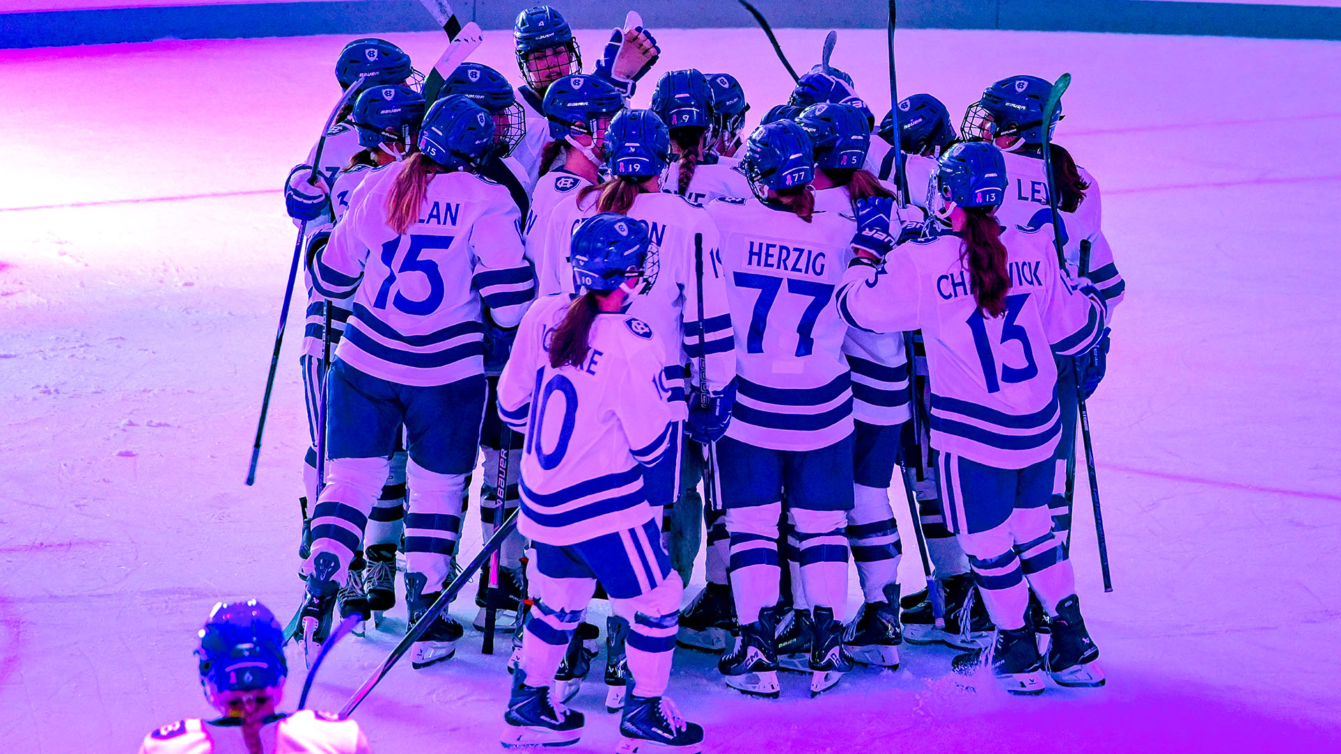 Women's ice hockey won seven games prior to November, the most in program history.