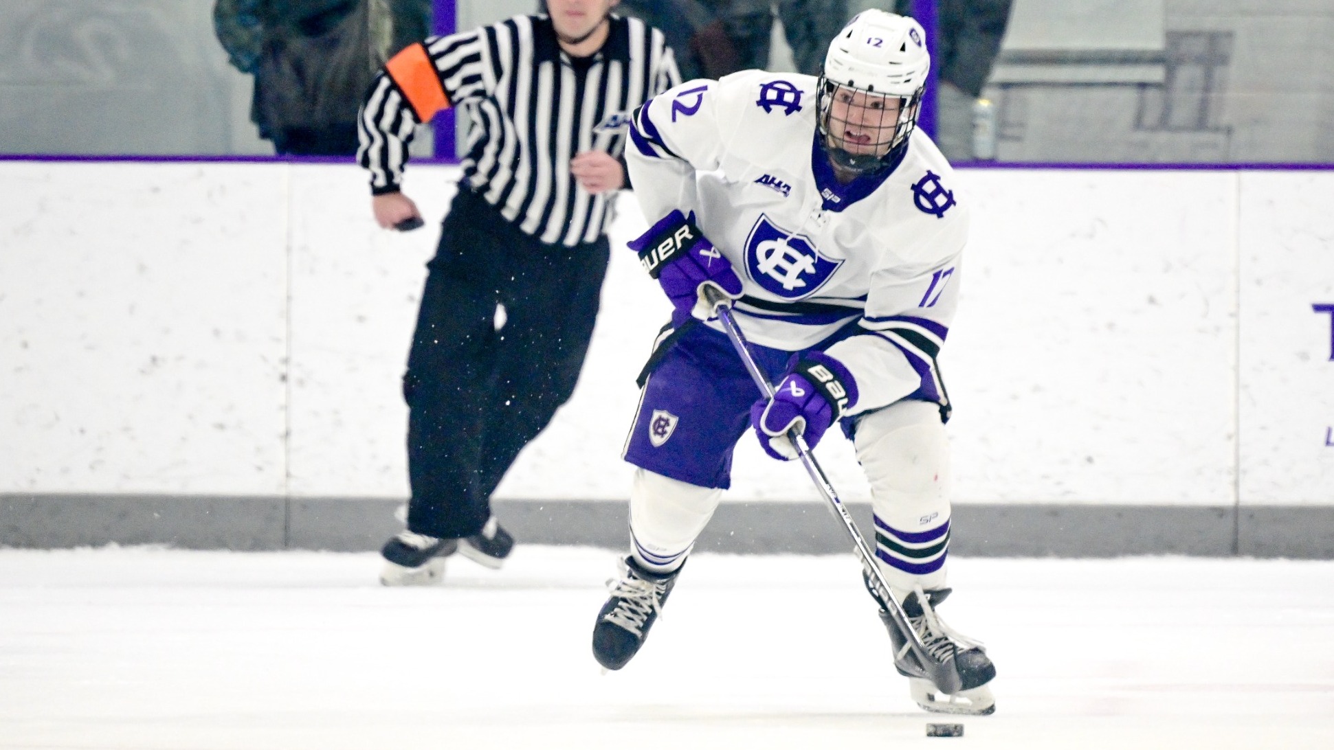 Matt Kursonis skates with the puck
