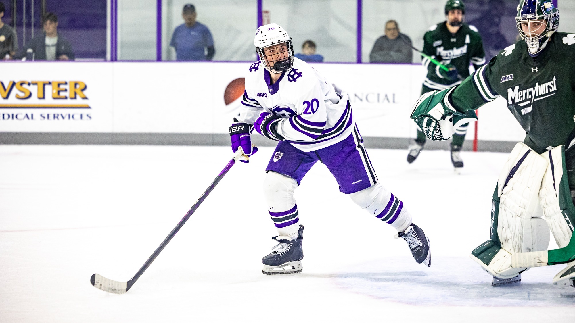 Devin Phillips skates against Mercyhurst