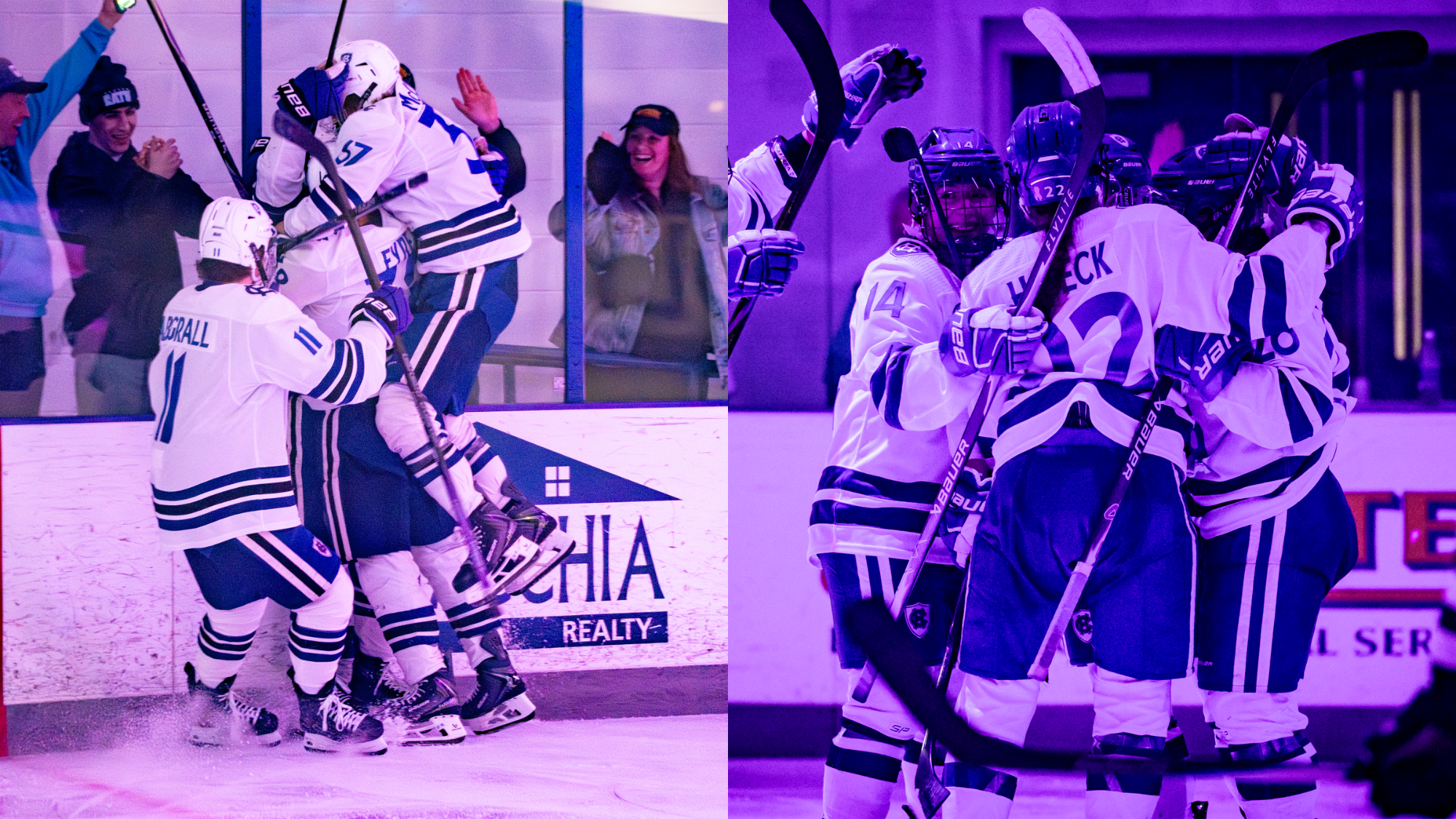Men's and women's hockey celebrations