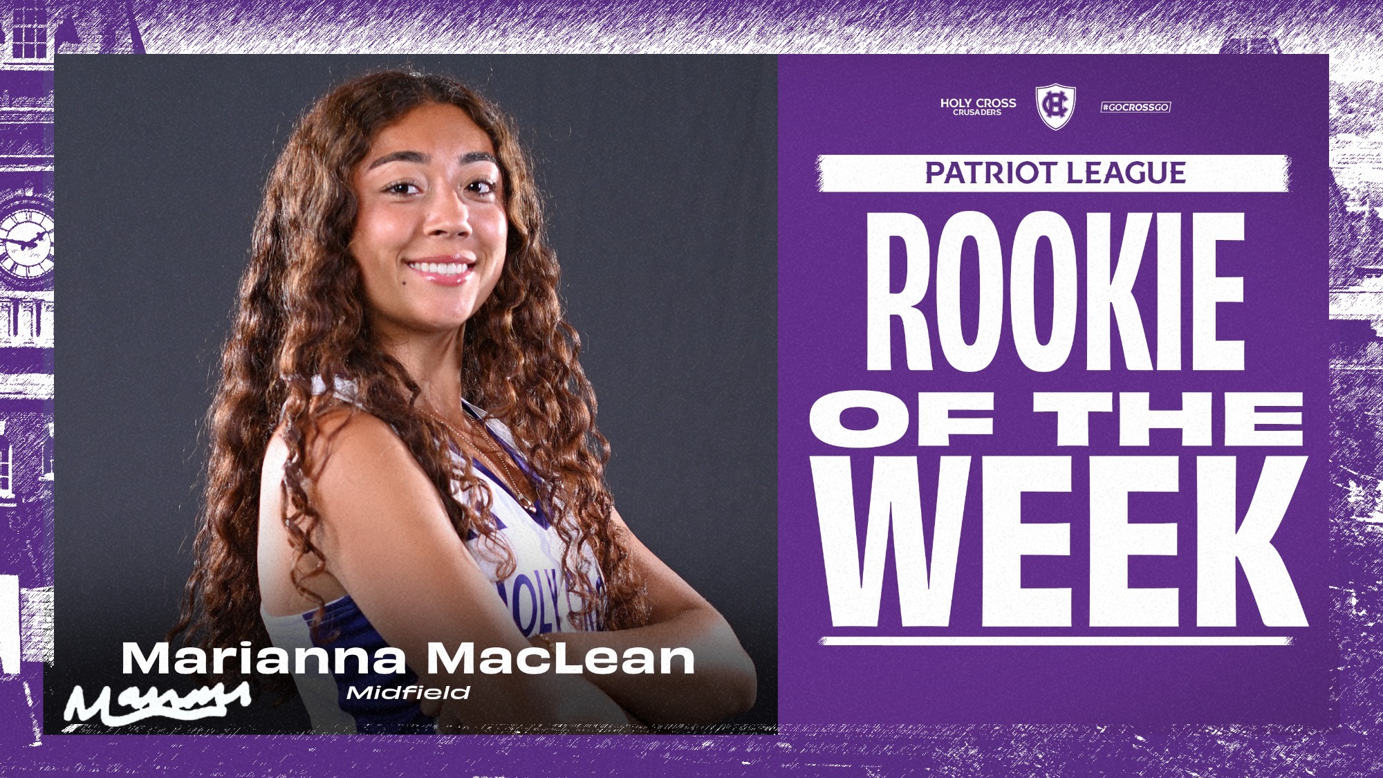 Marianna MacLean named Patriot League Rookie of the Week 