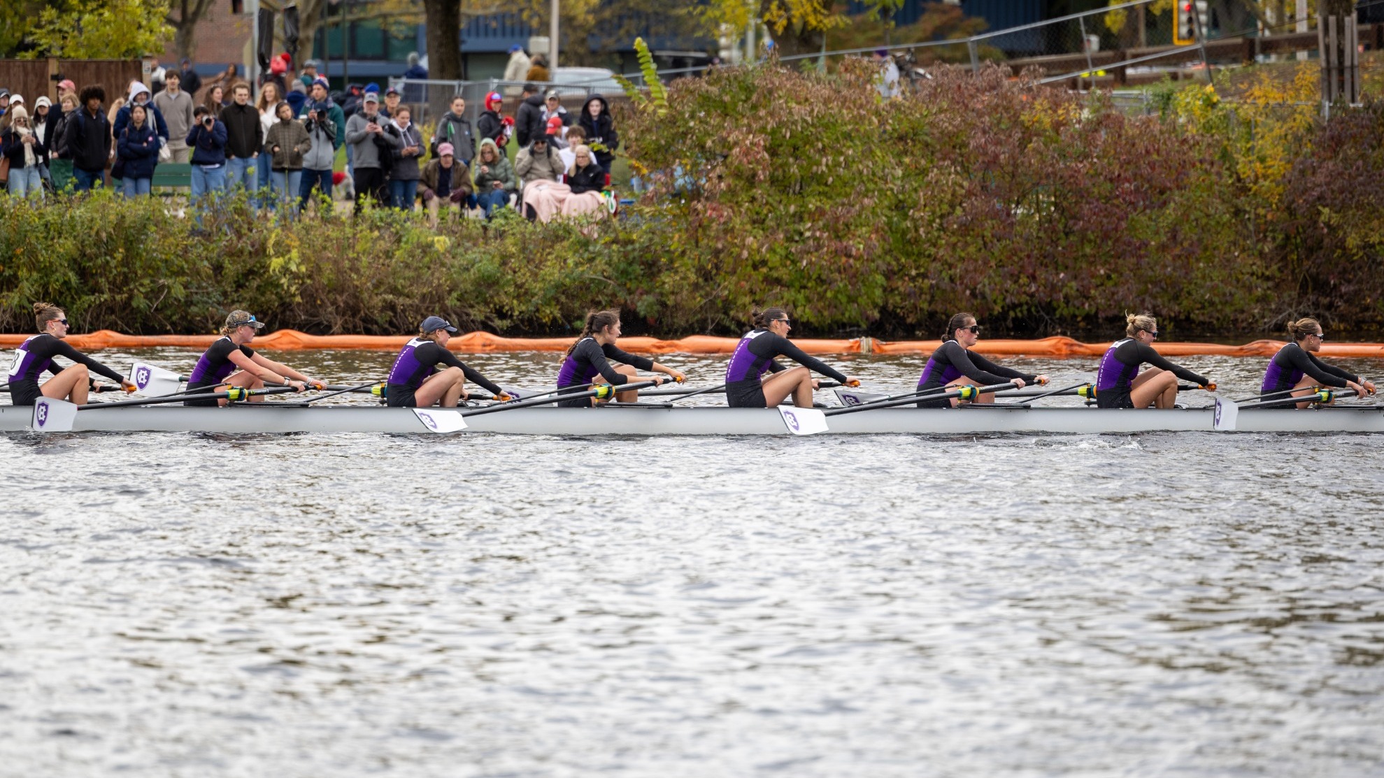 Women's rowing competes at the Head of the Charles