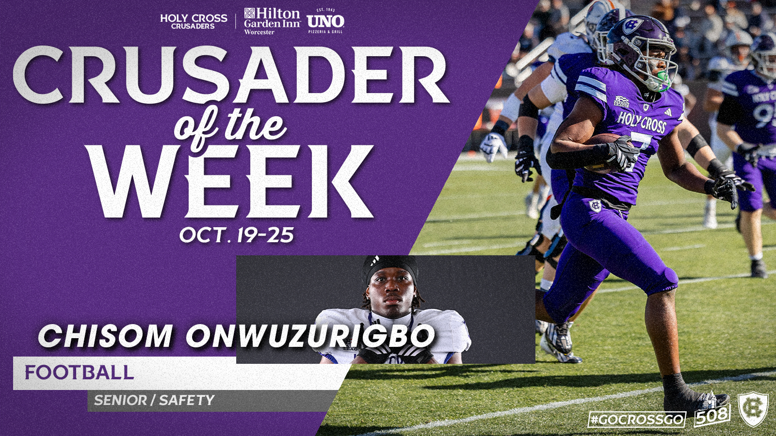 Hilton Garden Inn Crusader of the Week Chisom Onwuzurigbo