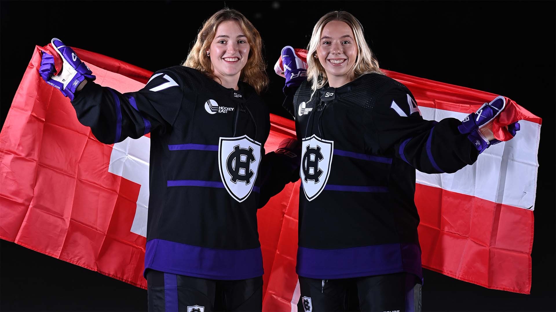 Anna Billa & Naemi Herzig with their flags