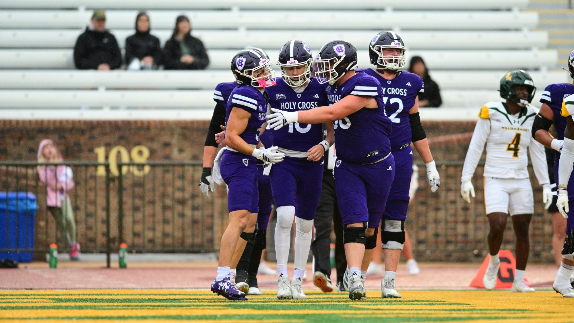 Football team celebrating touchdown