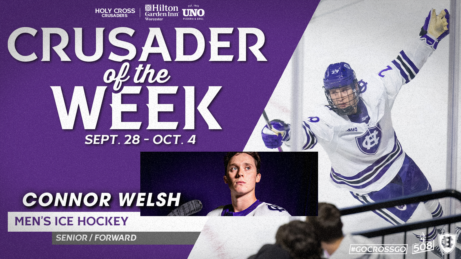 Connor Welsh Hilton Garden Inn Crusader of the Week