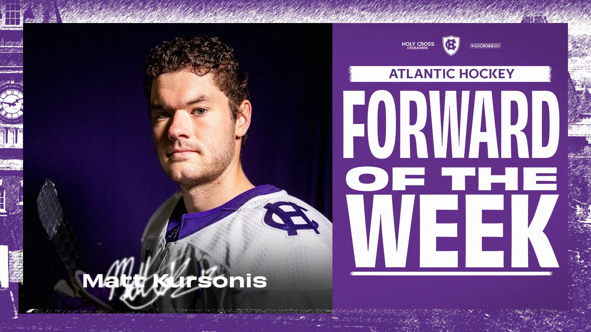 Matt Kursonis named Atlantic Hockey Forward of the Week