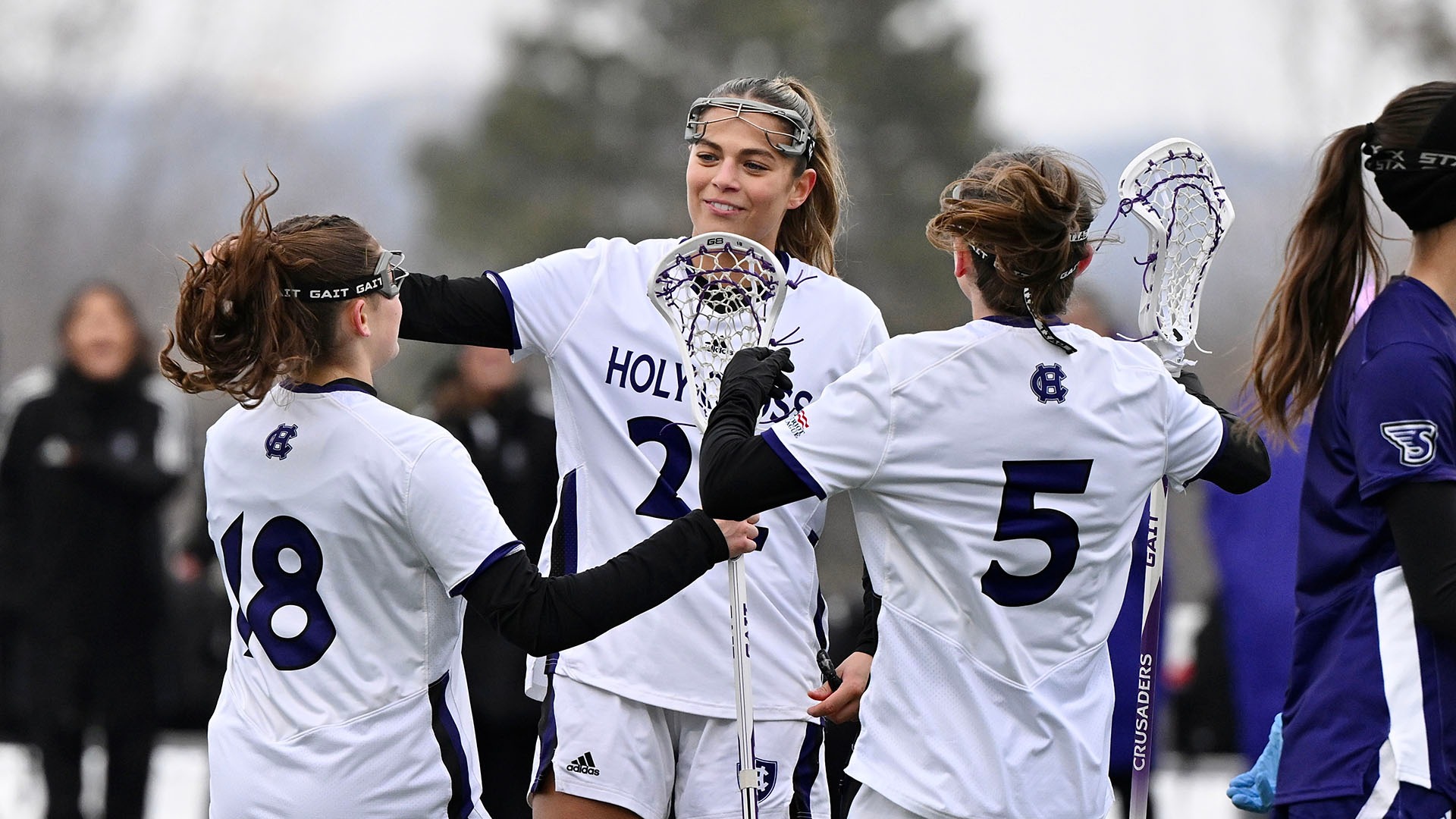The Crusaders celebrate during their victory over Stonehill