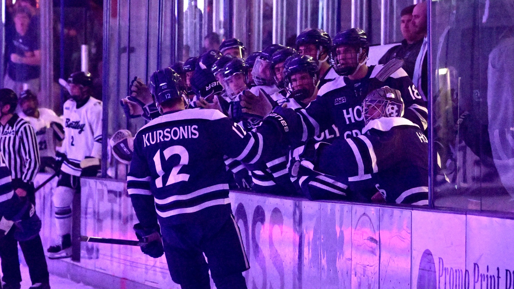 Matt Kursonis celebrates a goal against Bentley