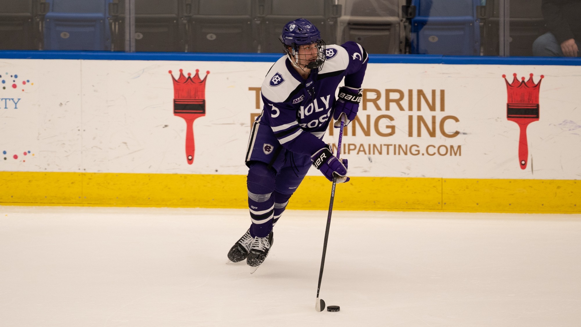 Brody Gagno handles the puck at Bentley
