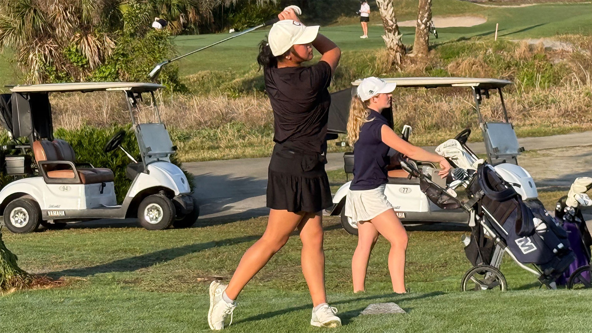 Julianna Megan teeing off at the Northern Kentucky Spring Fling