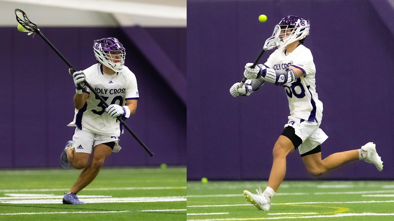 Holy Cross men's lacrosse freshman attacker Aedan Cassidy and senior defender Michael Rincon were named to the NEILA Division I/II Team of the Week 