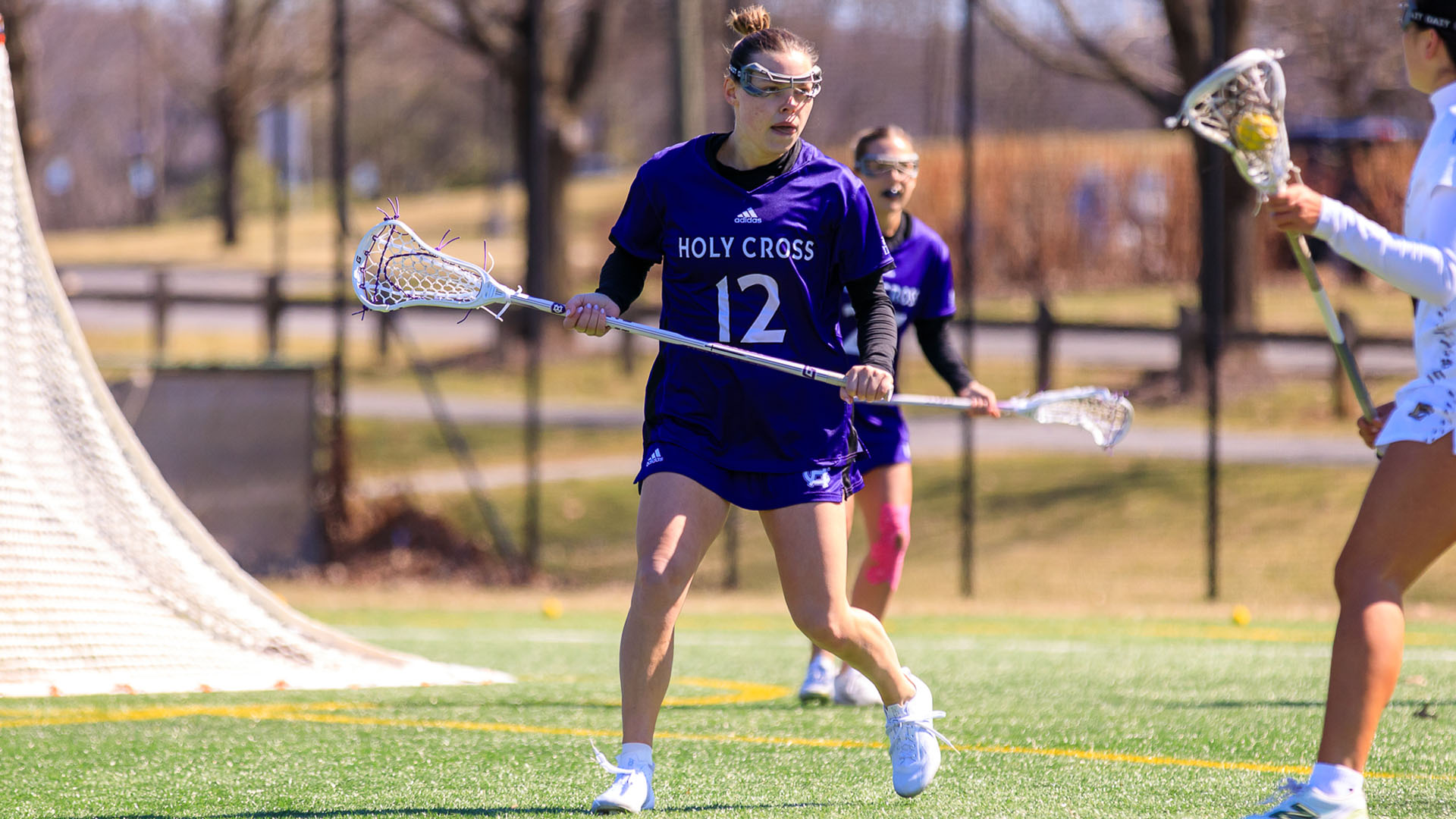 Lily Glance on defense at Lehigh