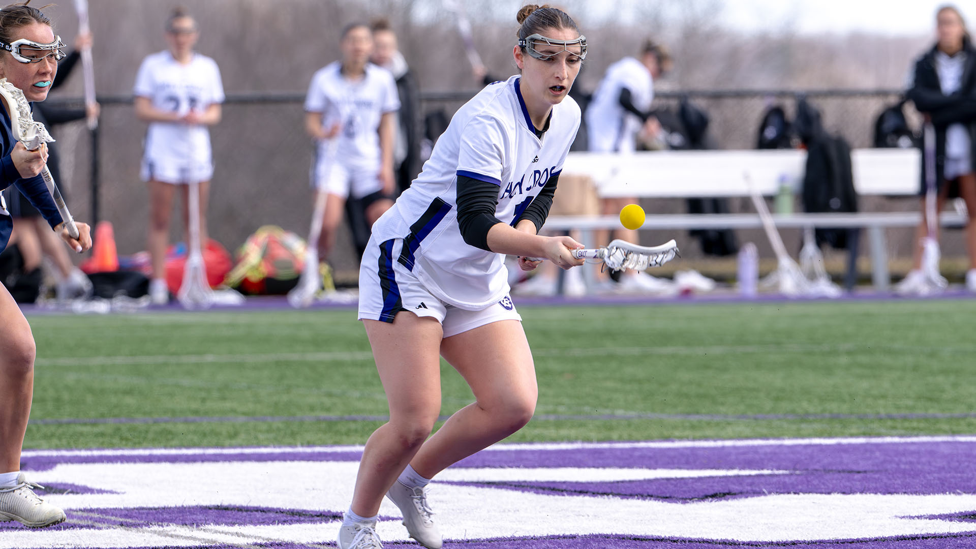 Racheli Levi-Smith with the ball against Navy