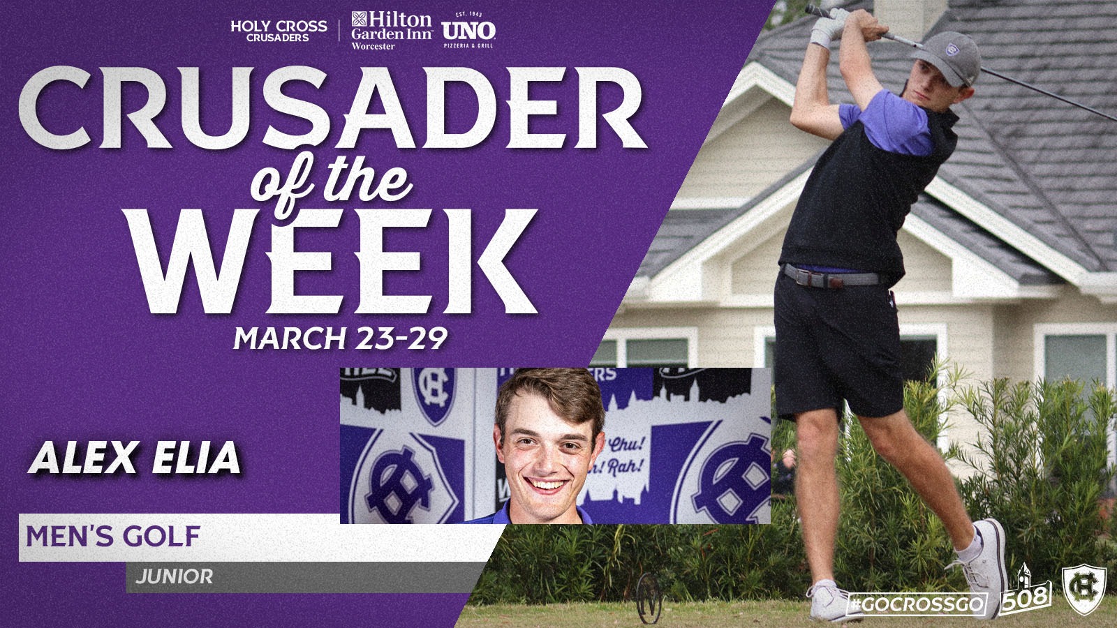 Alex Elia, Crusader of the Week, March 23-29