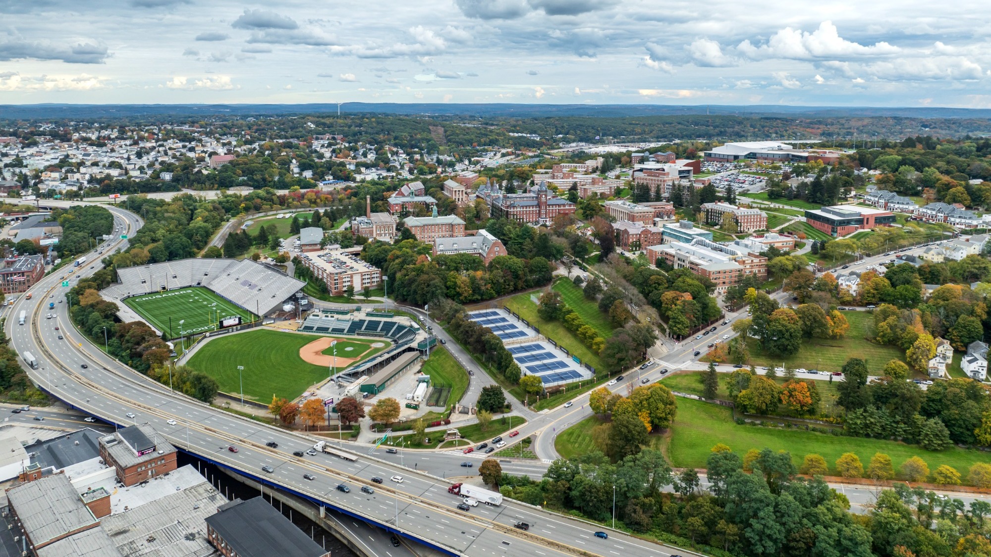 Views of the Holy Cross campus and surroundingWorcester, MA on October 18, 2024.   (Photo by Michael Ivins/College of the Holy Cross)