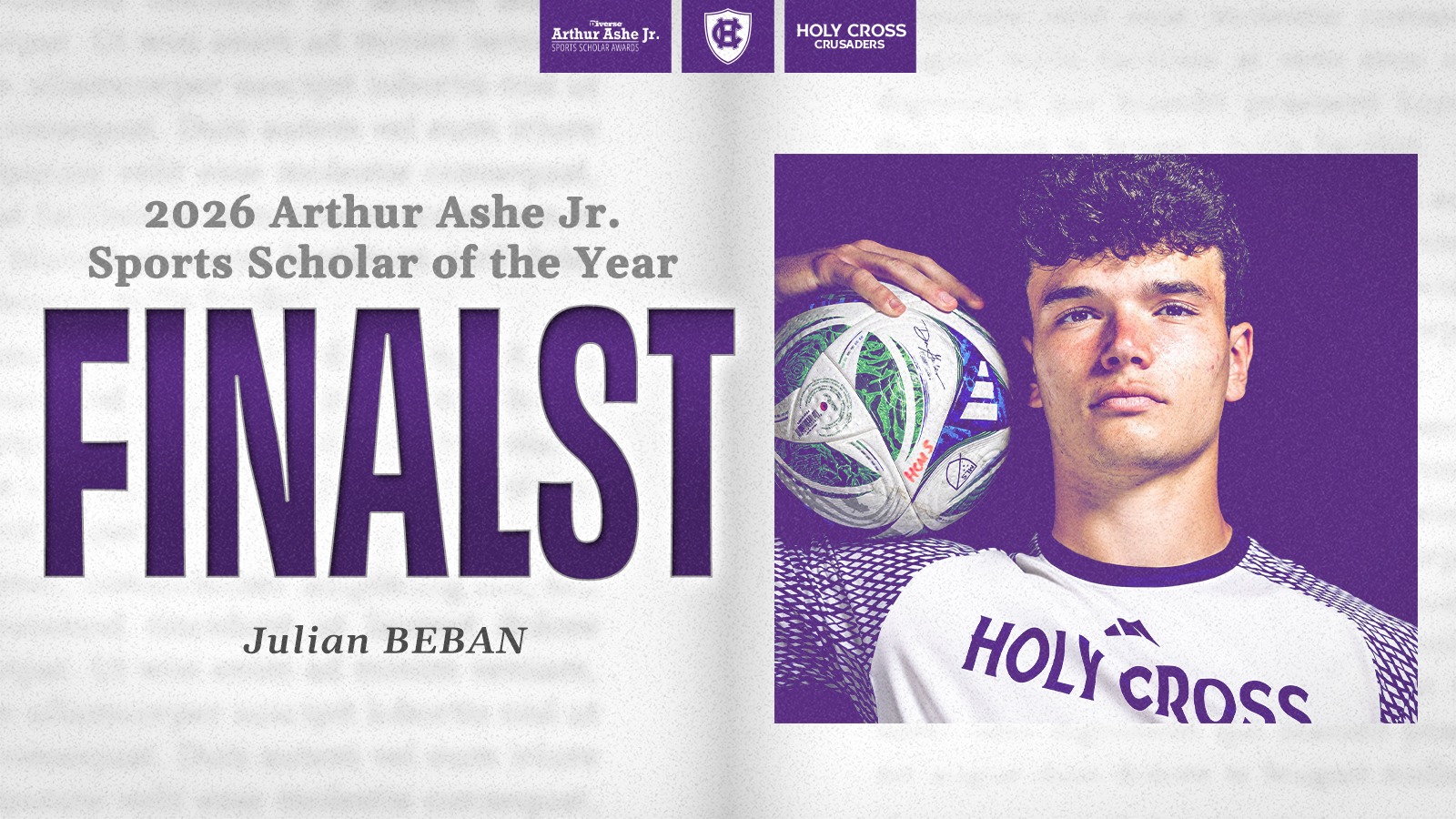 Julian Beban, Arthur Ashe Jr. Sports Scholar of the Year finalist