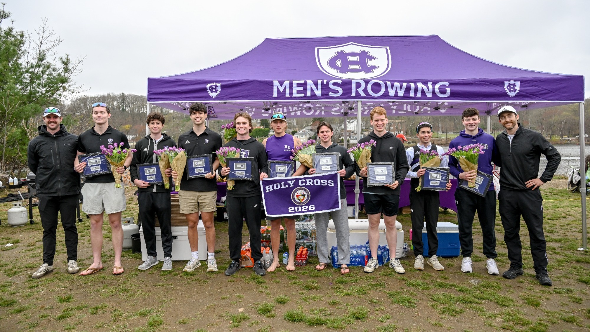 Men's rowing senior day celebration