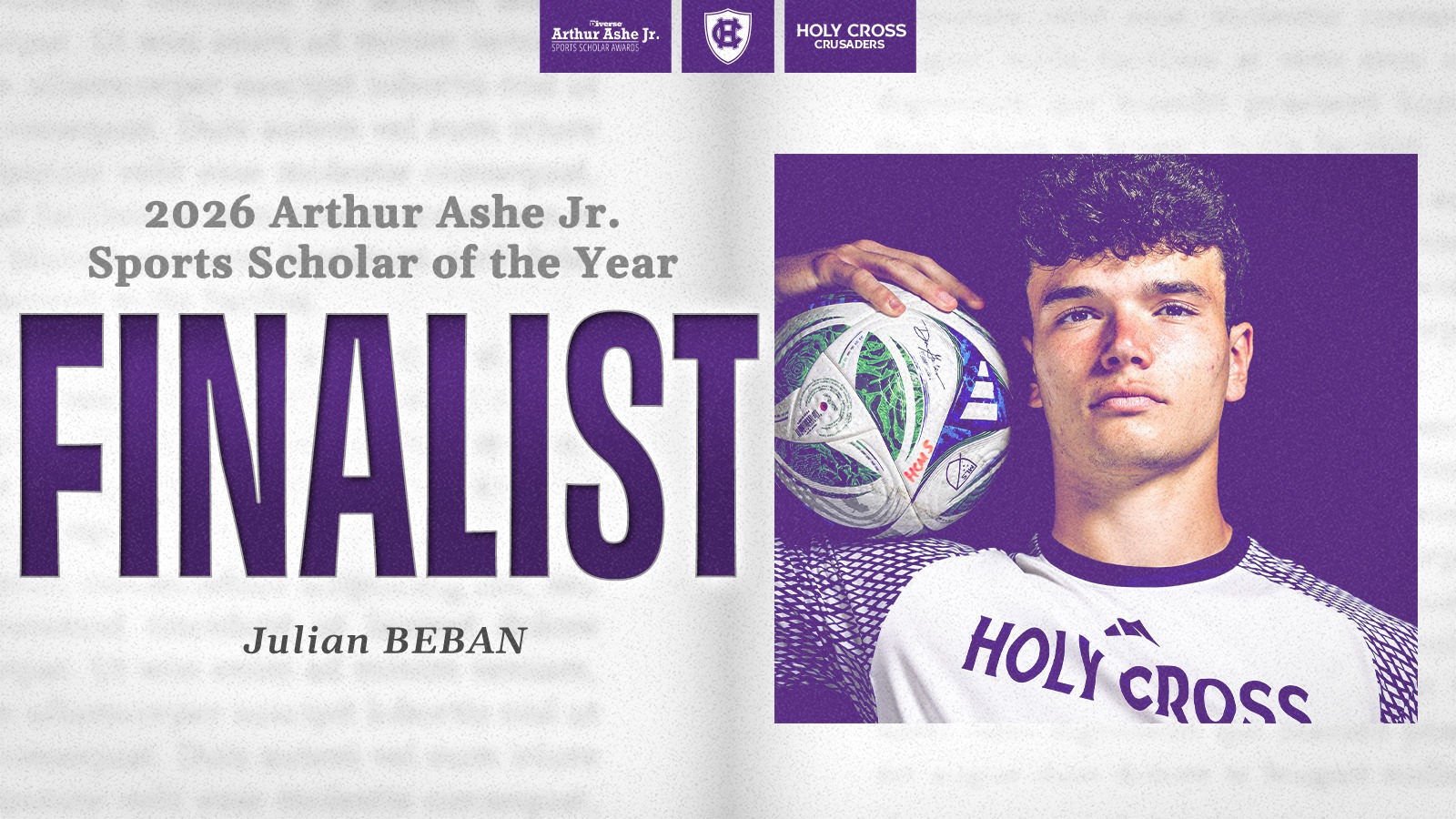 Julian Beban, Arthur Ashe Sports Scholar of the Year Finalist