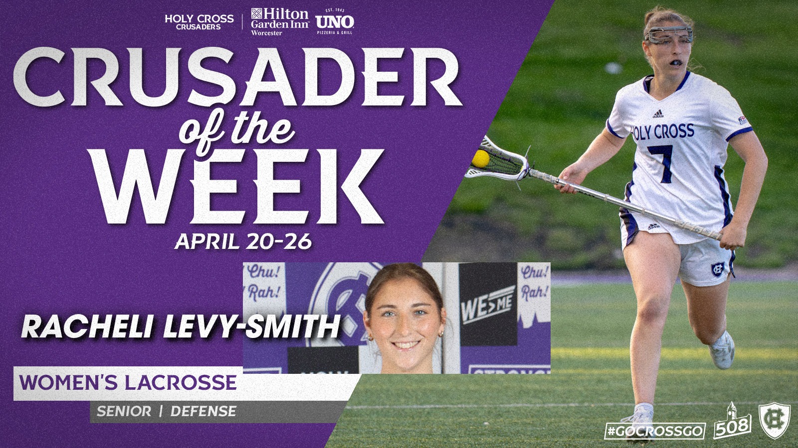 Racheli Levy-Smith, Crusader of the Week, April 20-26