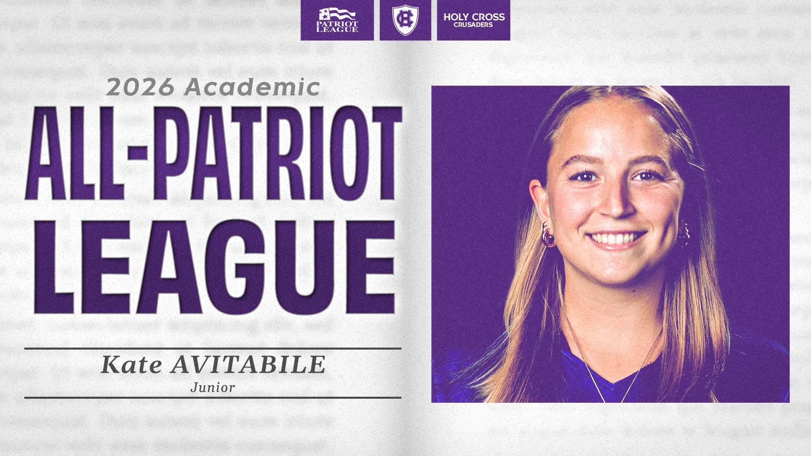 Kate Avitabile, Academic All-Patriot League