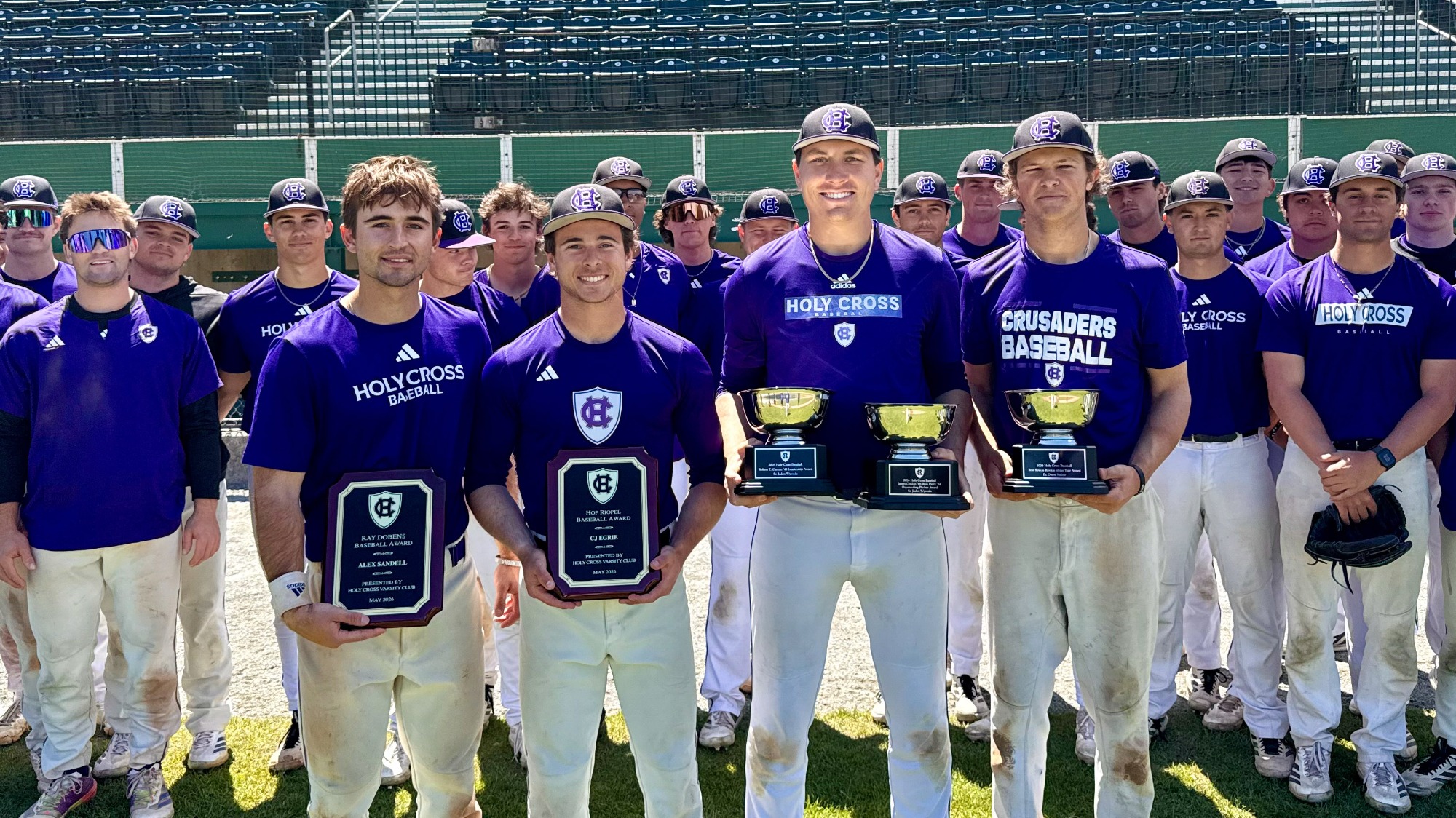 The 2026 Holy Cross baseball team award winners.