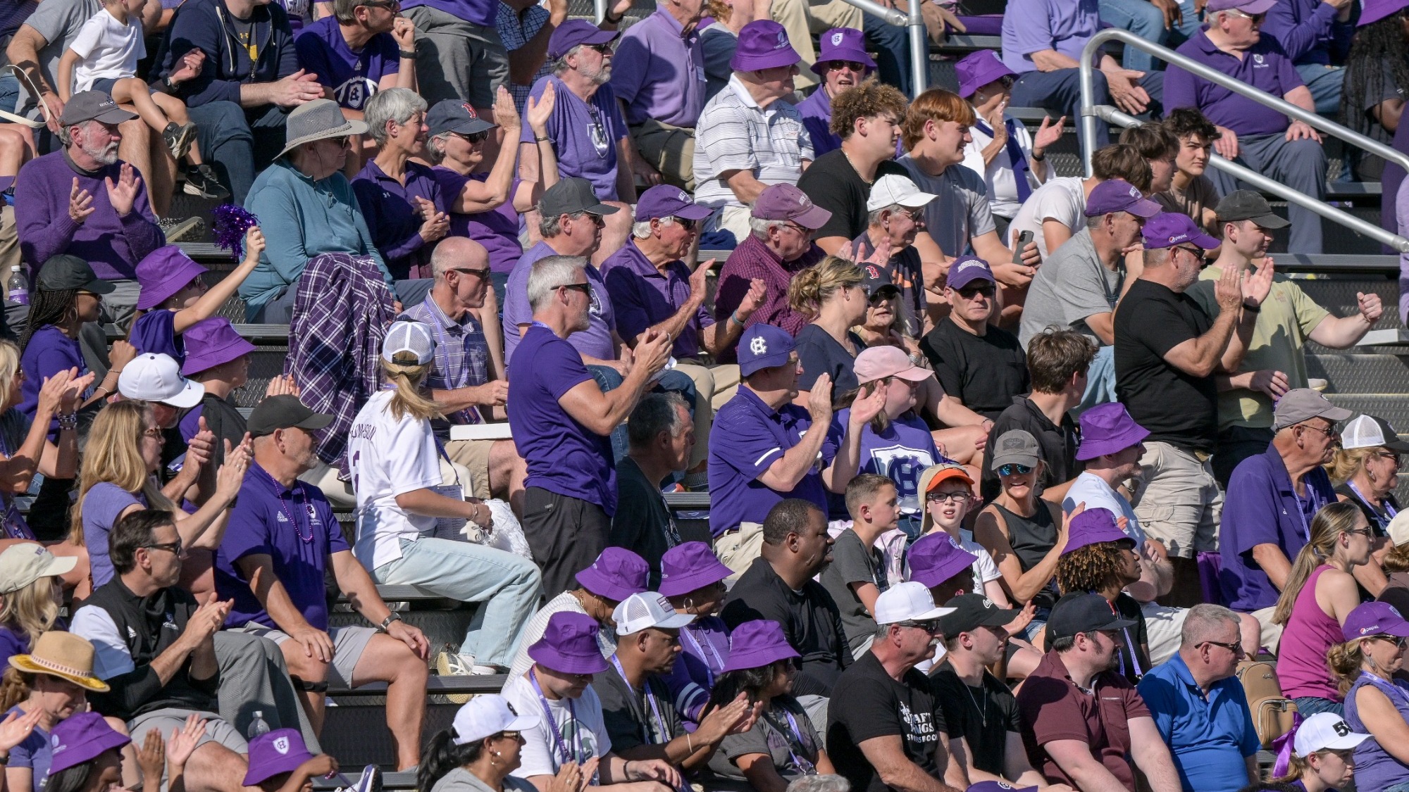 Fans at football game