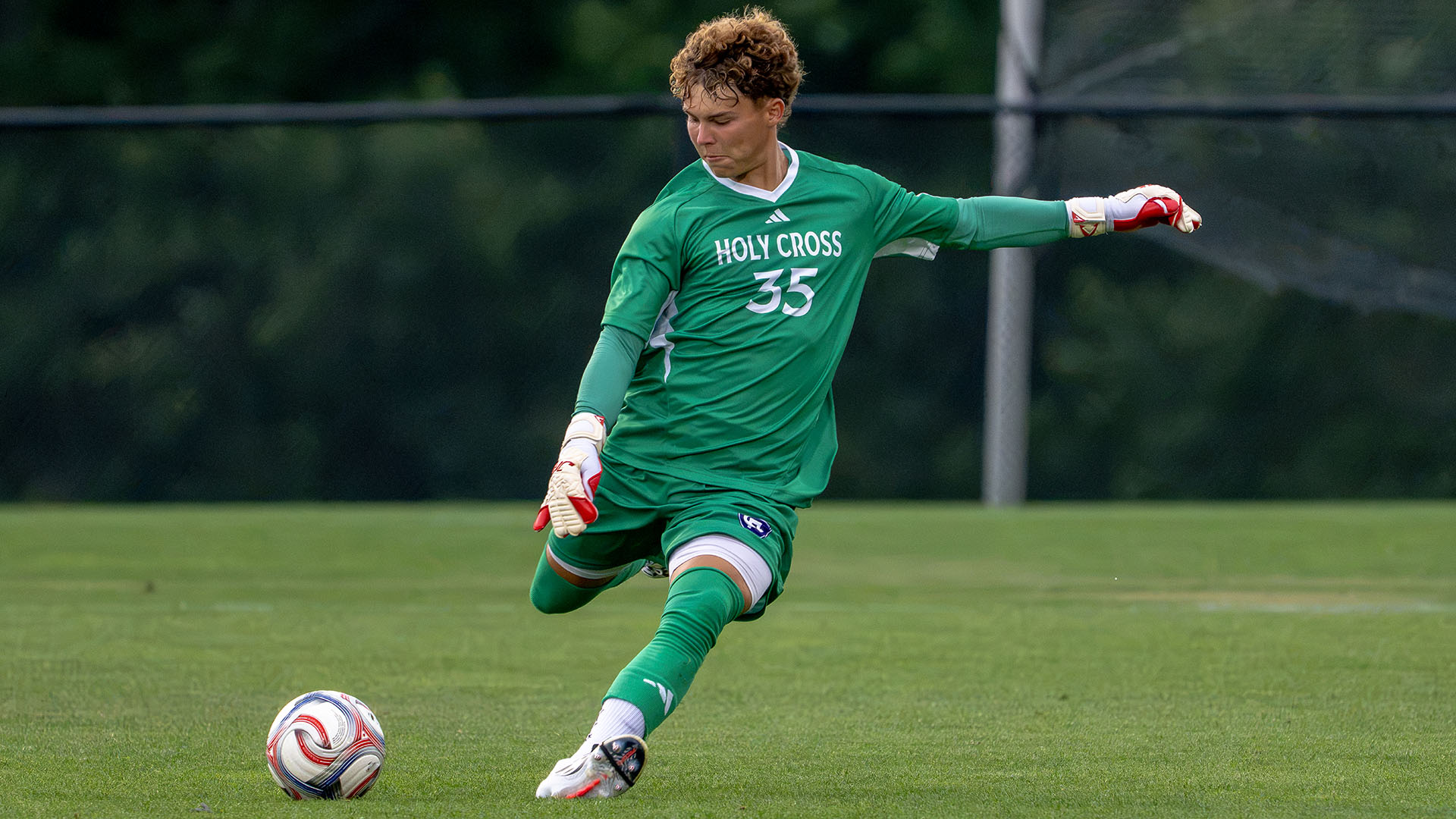 Caleb Klepacz in action against Northeastern