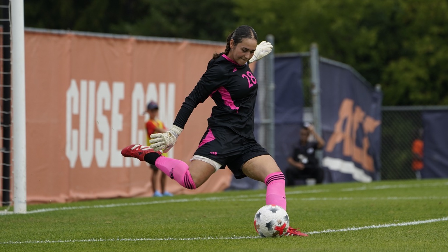 Antriana Mila goal kick vs Syracuse