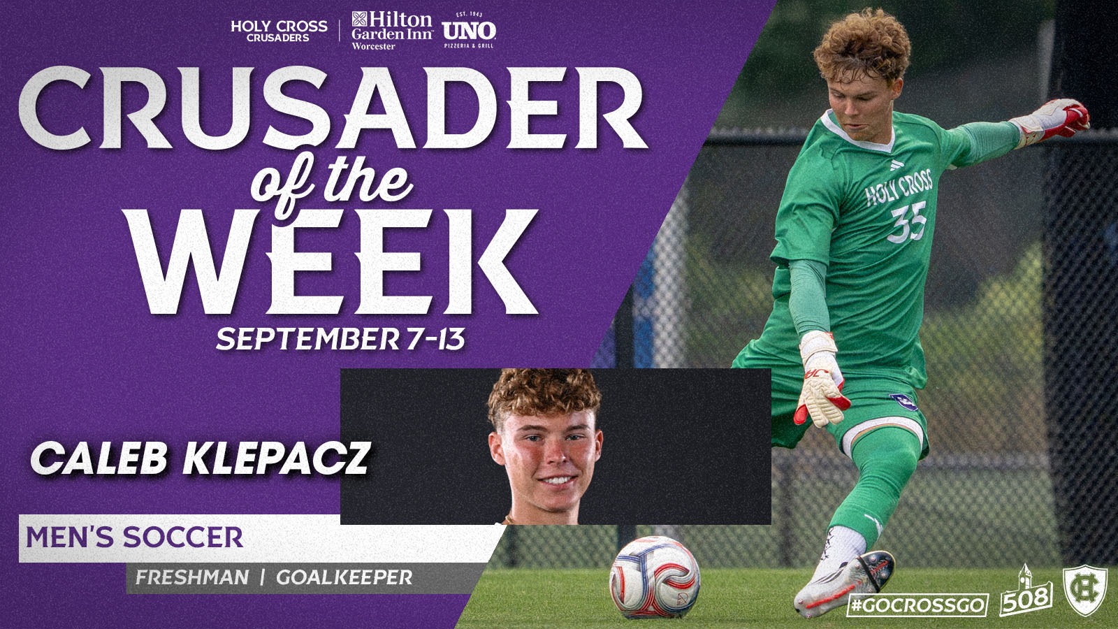 Caleb Klepacz, Crusader of the Week