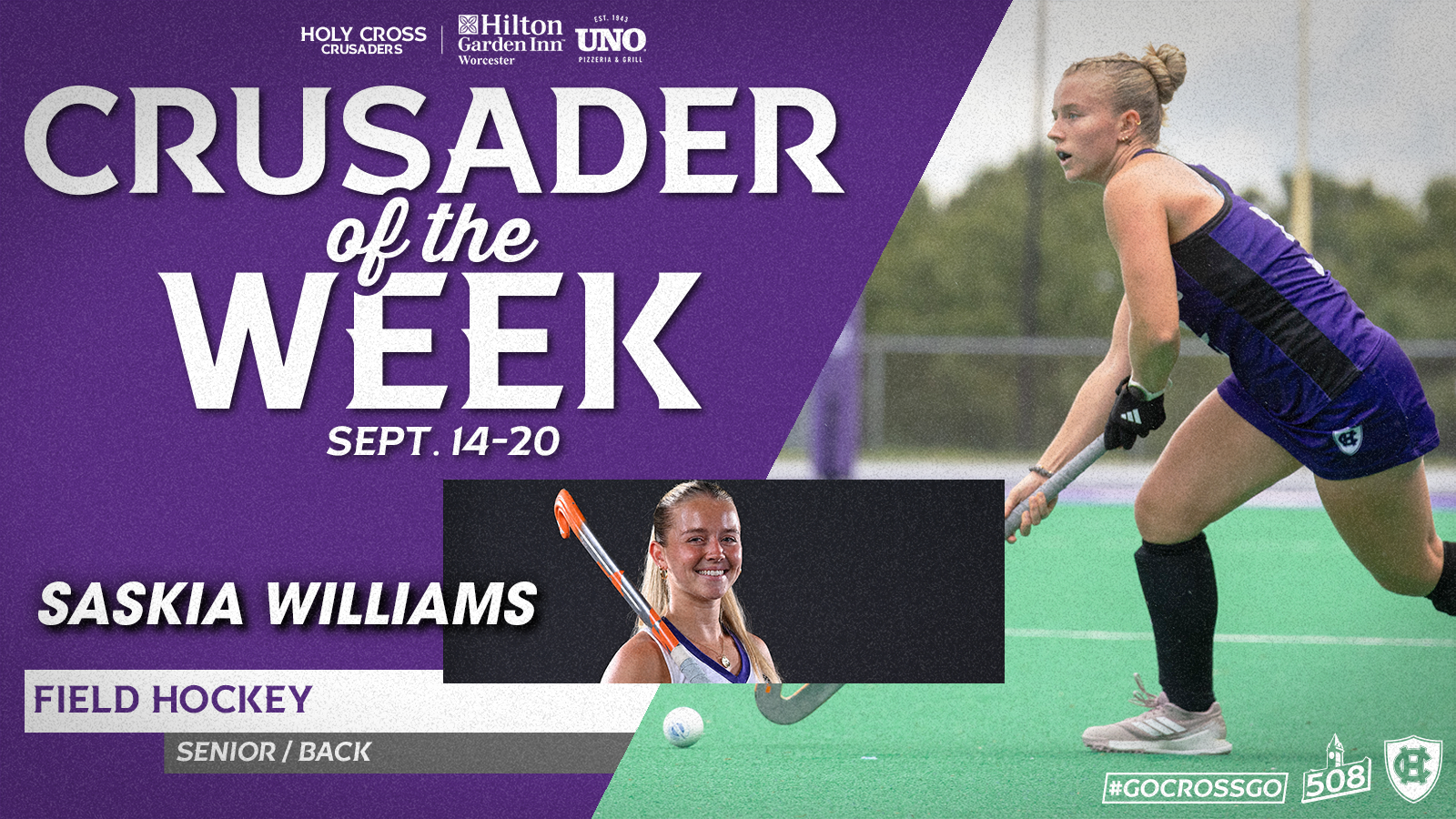 Crusader of the Week 9.21.26 Saskia Williams