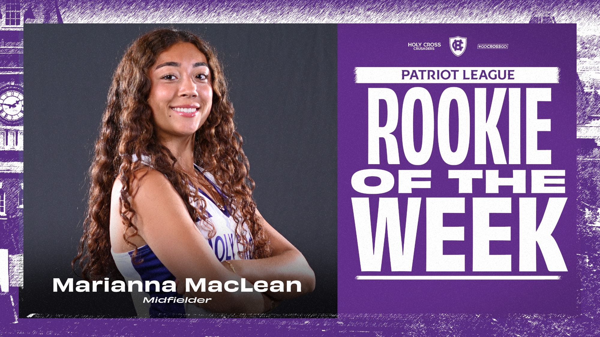 Marianna MacLean was named Patriot League Rookie of the Week for the third-straight week
