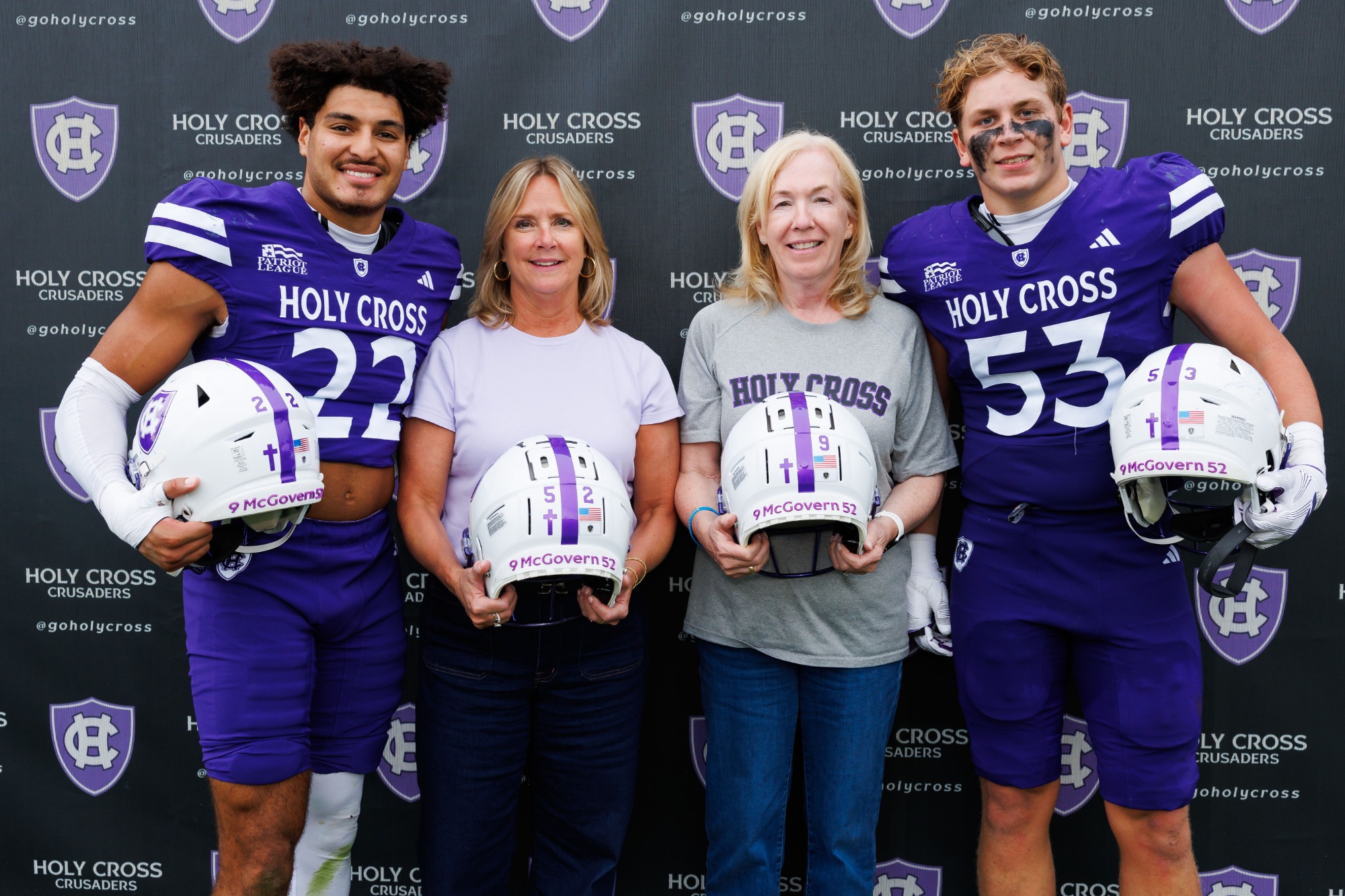 Holy Cross honored Ron Burton '28 and Will Miller '28 as recipients of the McGovern Scholarship, in honor of Jack '80 and Bill '85. 