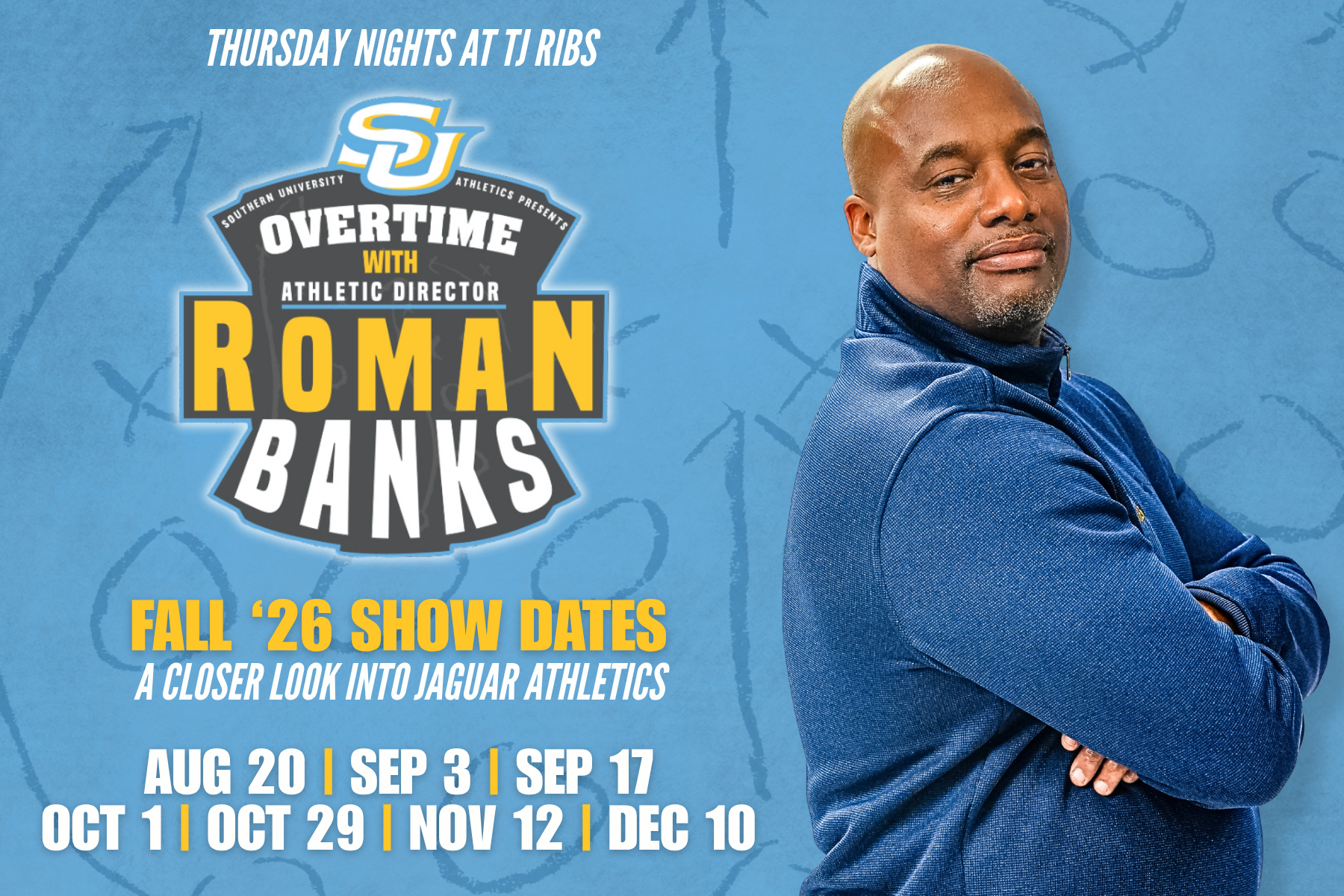 2026 Fall Overtime Series Live Talk Show Graphic with Dates