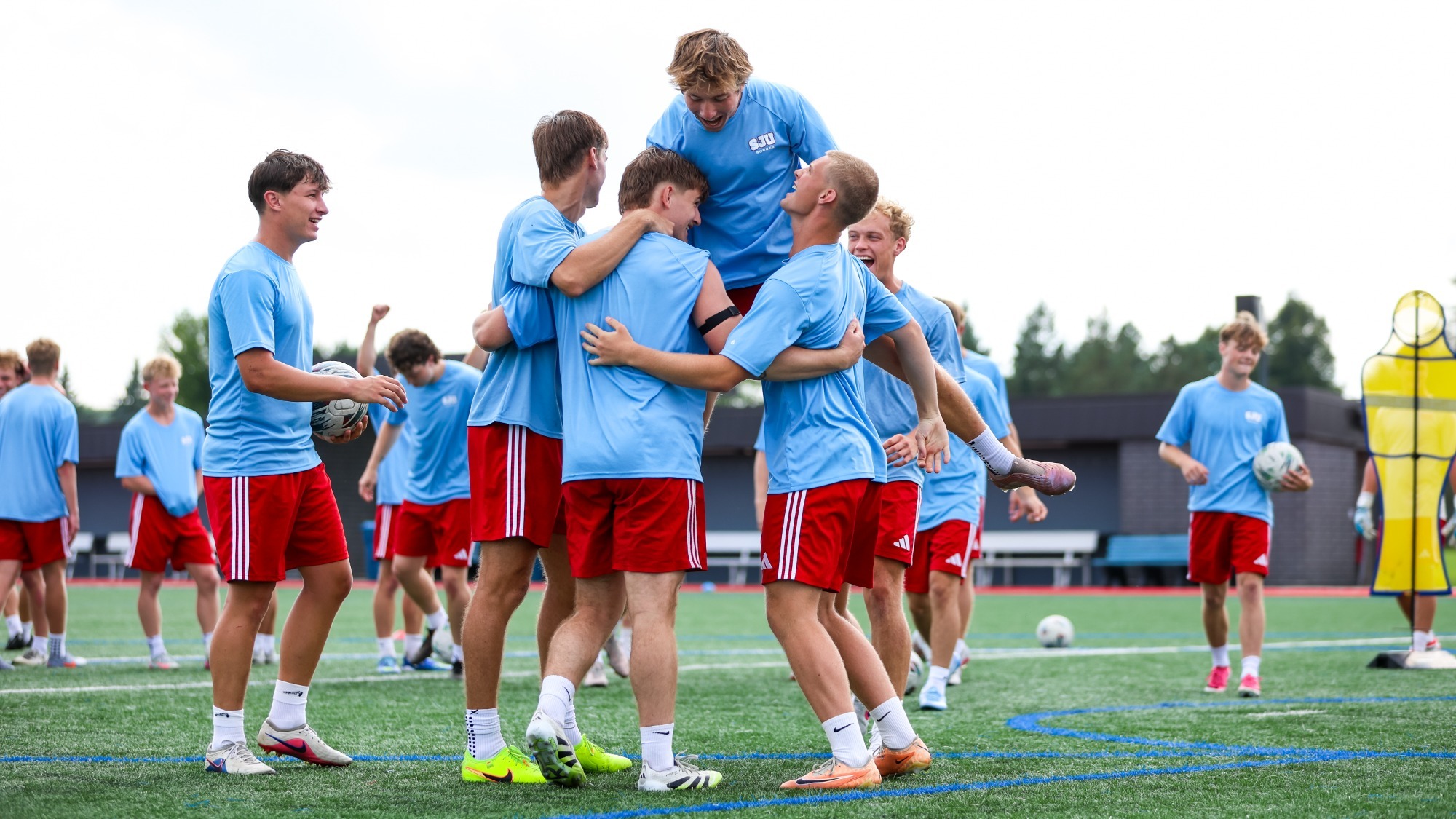 Soccer practice celebration 