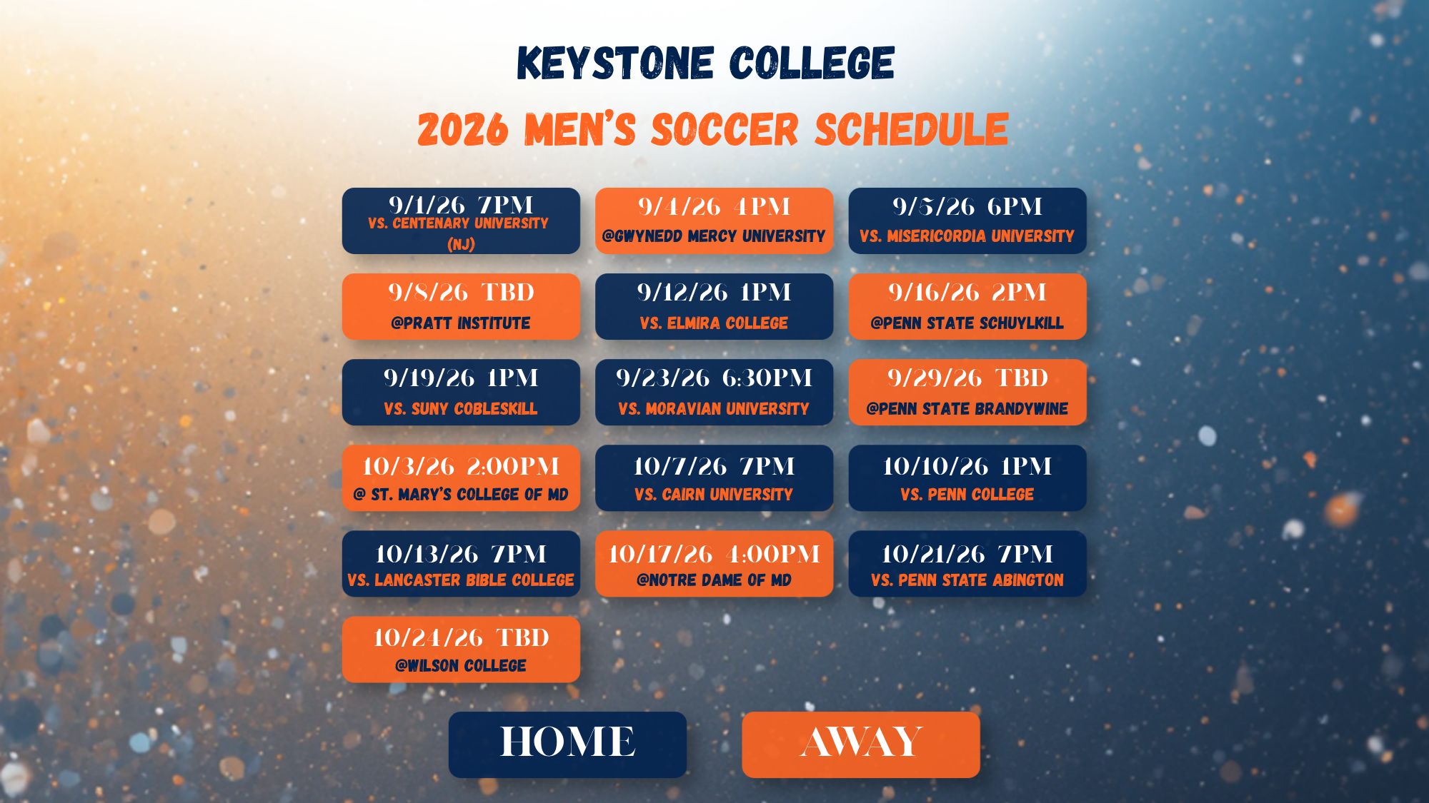 Men's Soccer Schedule Release
