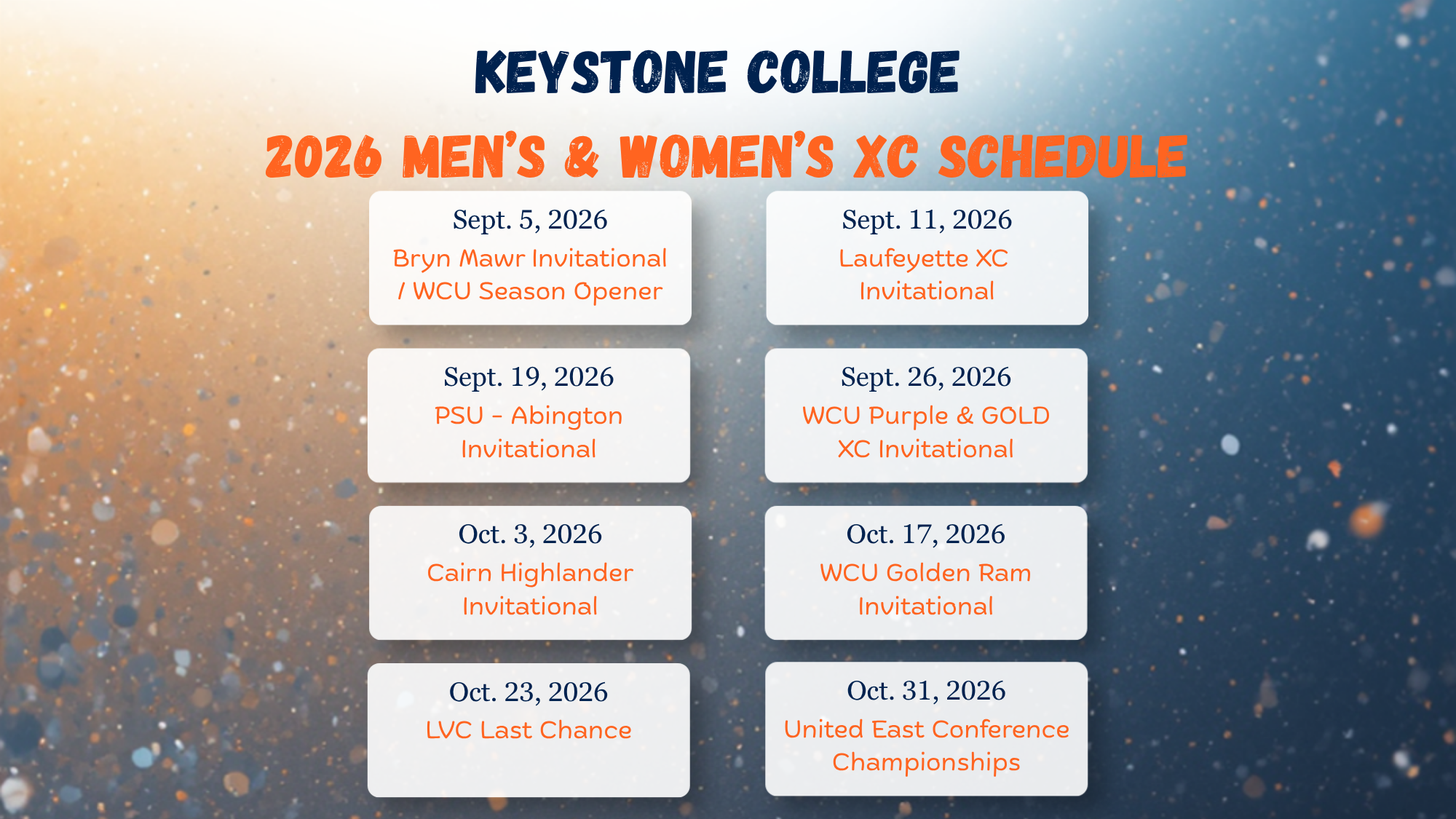 2026 XC Schedule