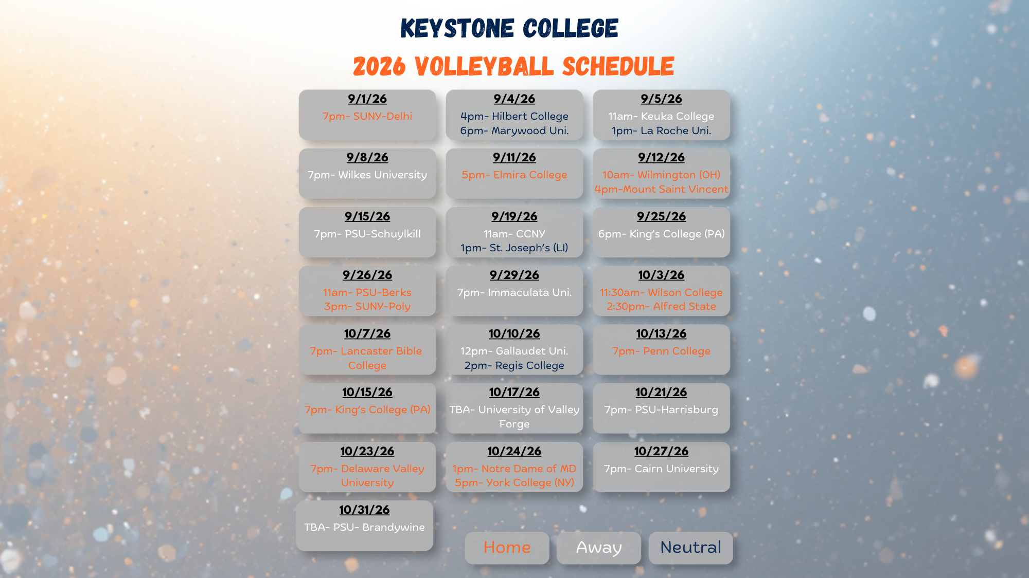 Volleyball Schedule Release
