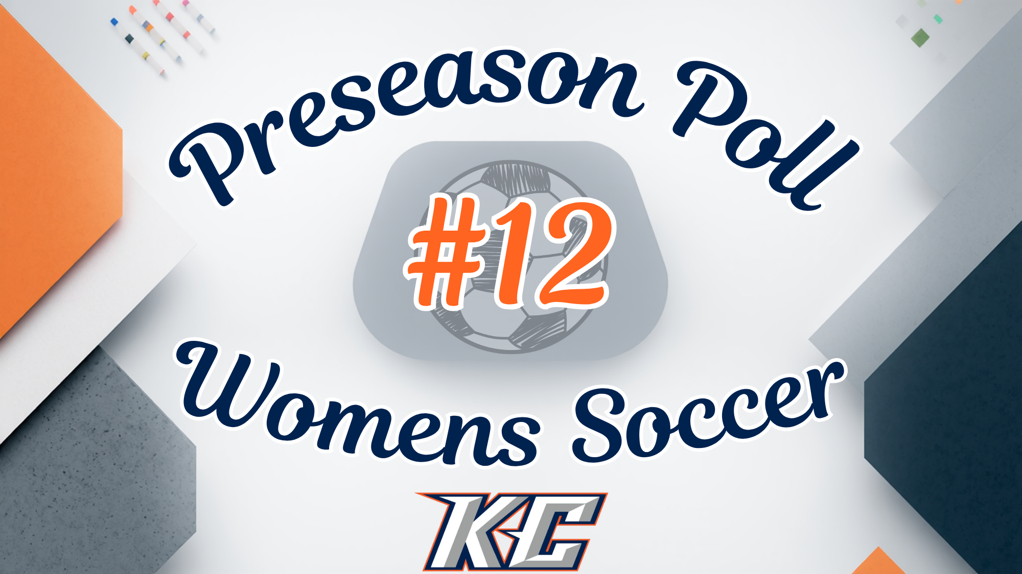 Keystone College women’s soccer preseason poll graphic showing the Giants ranked No. 12 in the 2026 United East Conference preseason poll