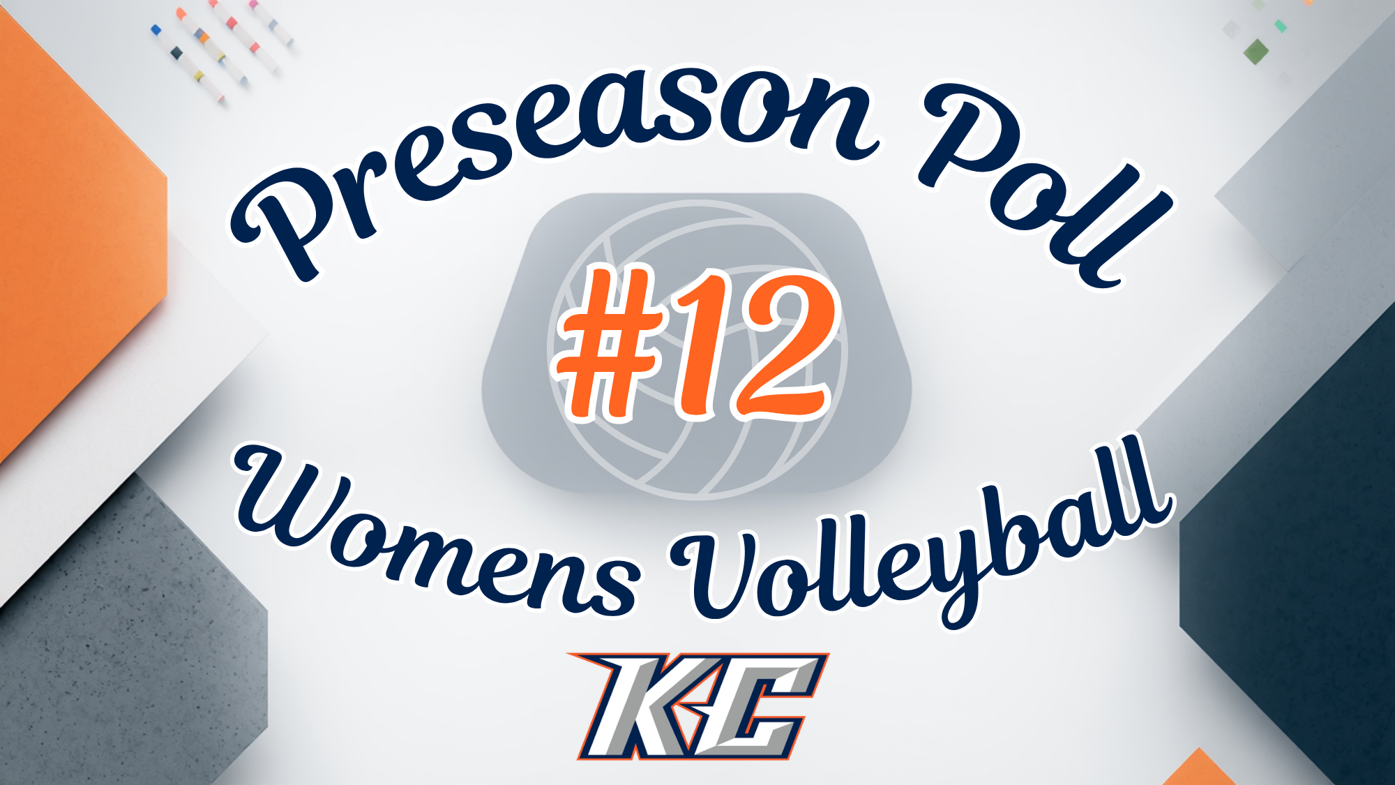 Keystone College women's volleyball preseason poll graphic showing the Giants ranked No. 12 in the 2026 United East Conference preseason poll.