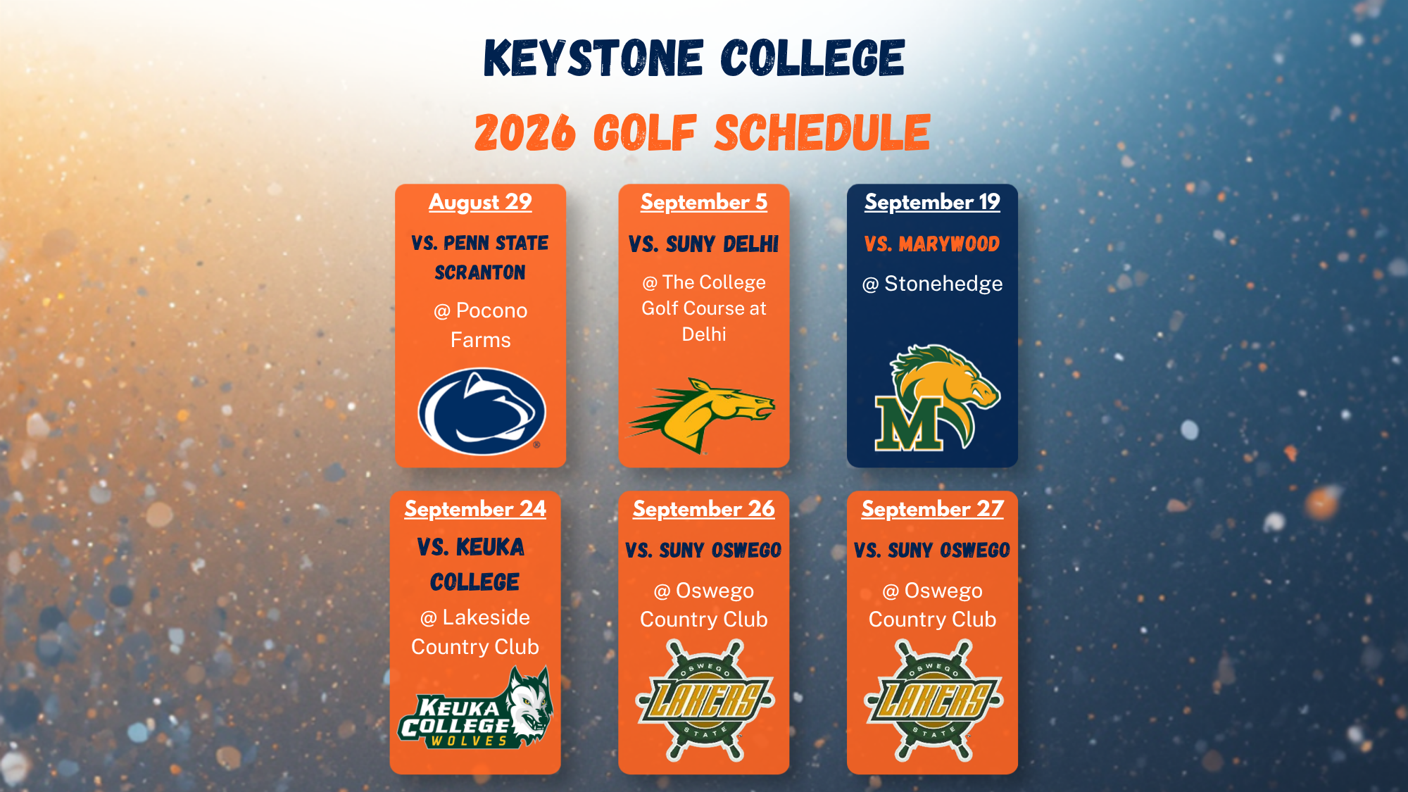Men's Golf Schedule