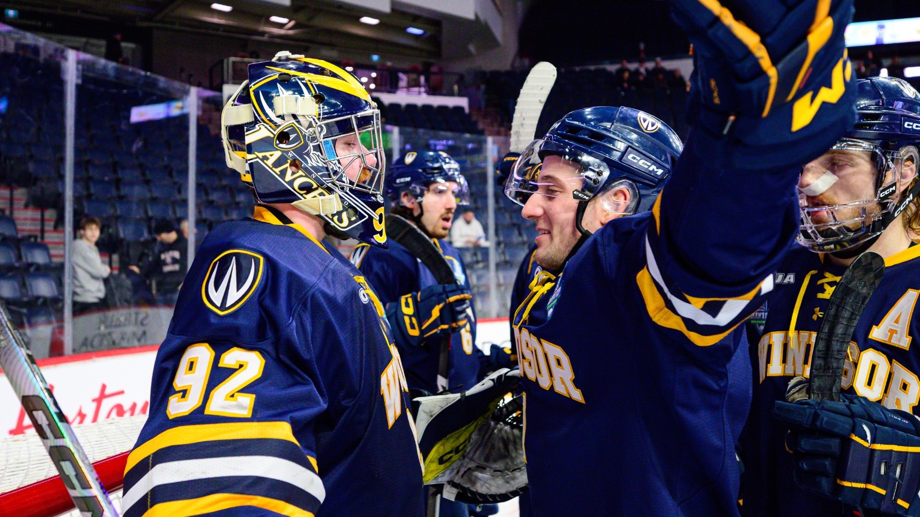 Halifax, Nova Scotia - Mar 19: 2026 USports University Cup Men's hockey championship game between Windsor Lancers and Mount Royal Cougars on March 19 2026 at the Scotiabank Center in Halifax, Nova Scotia. (Trevor MacMillan/USports)