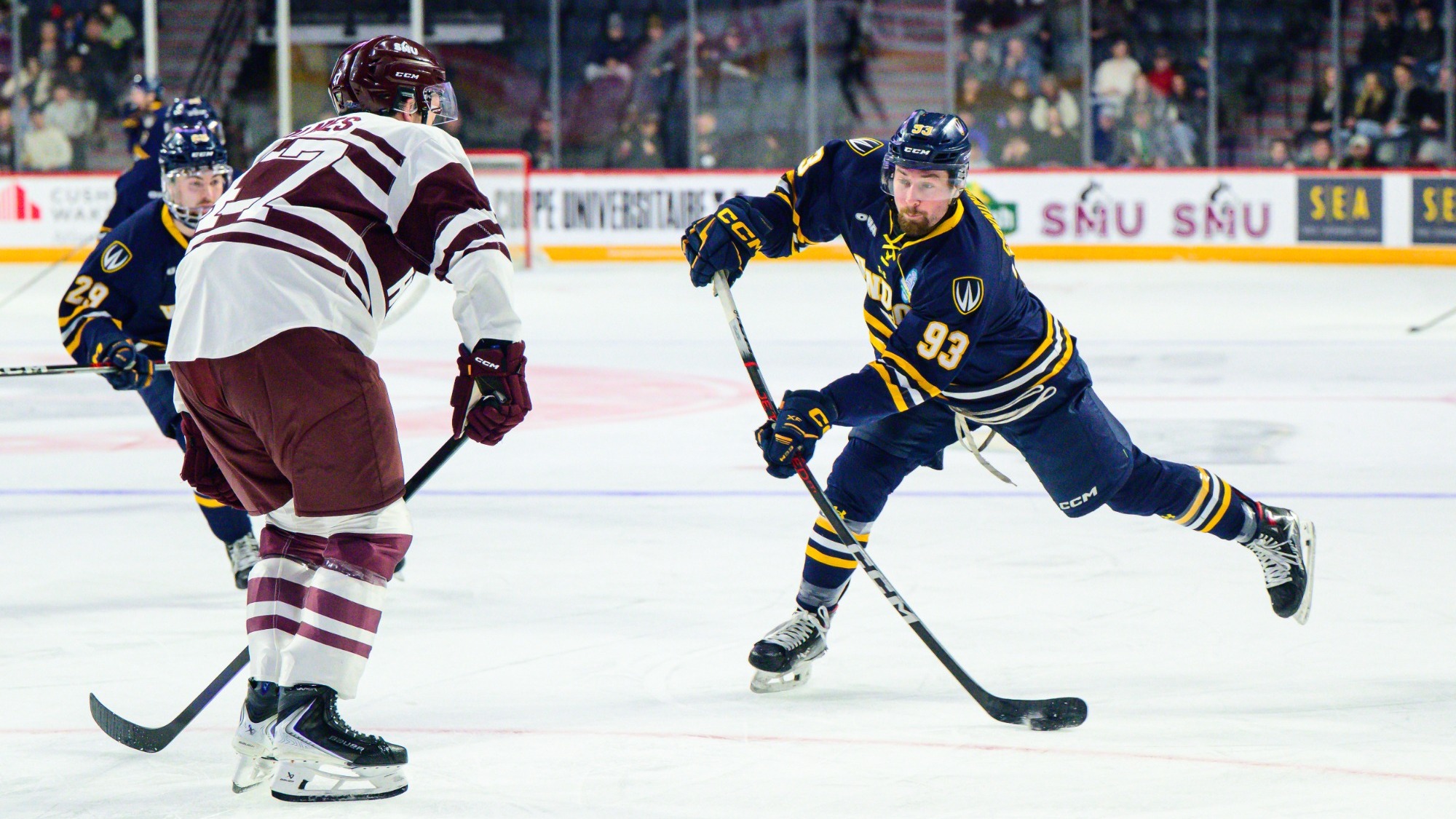 Halifax, Nova Scotia - Mar 21: 2026 USports University Cup Men's hockey championship game between Windsor Lancers and SMU Huskies on March 21 2026 at the Scotiabank Center in Halifax, Nova Scotia. (Trevor MacMillan/USports)