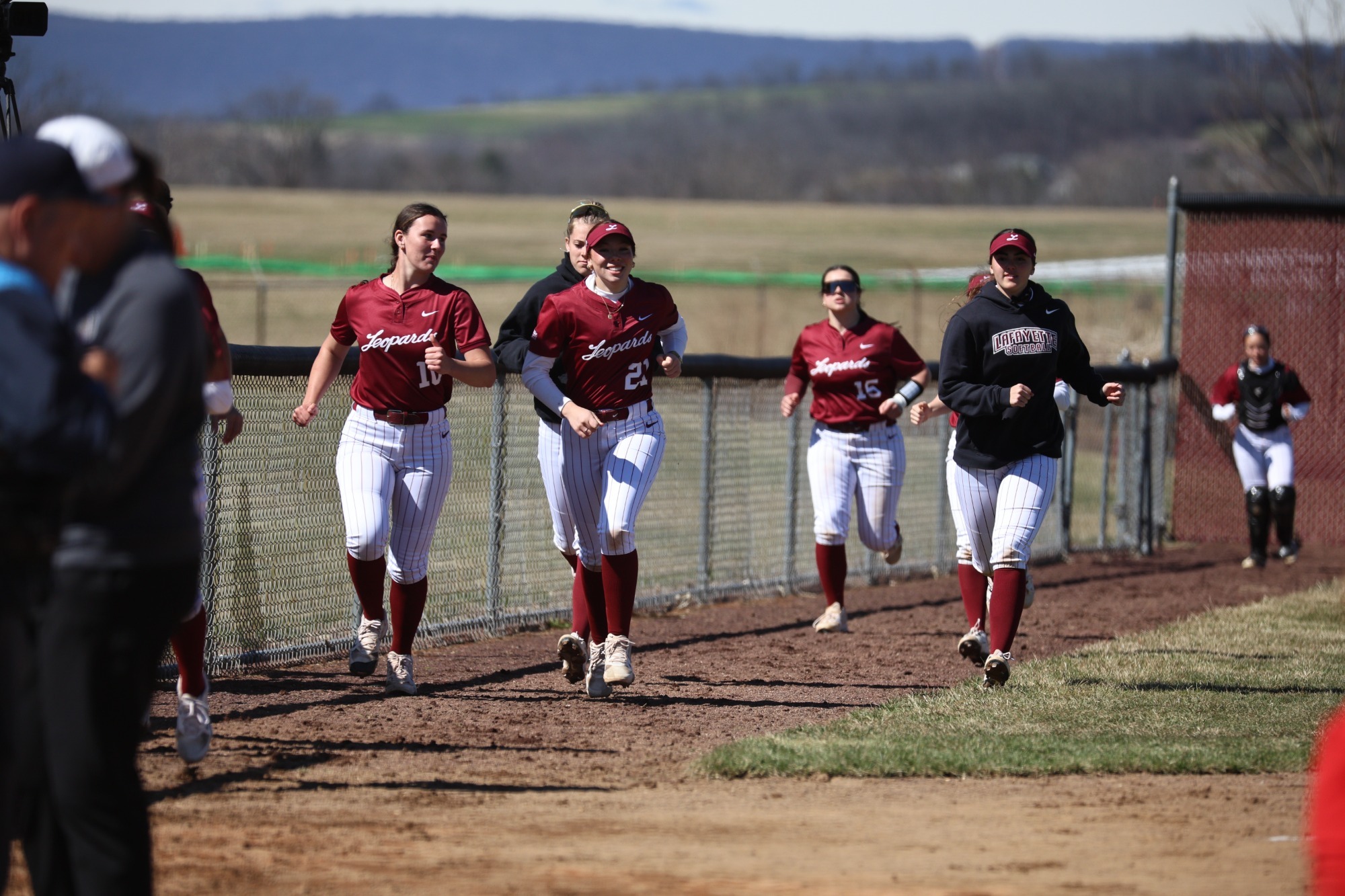 Lafayette softball team running