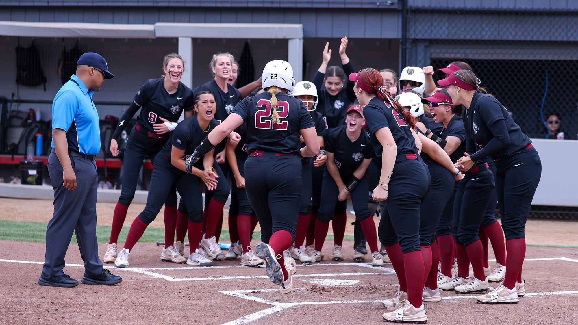 Lafayette softball team celebration
