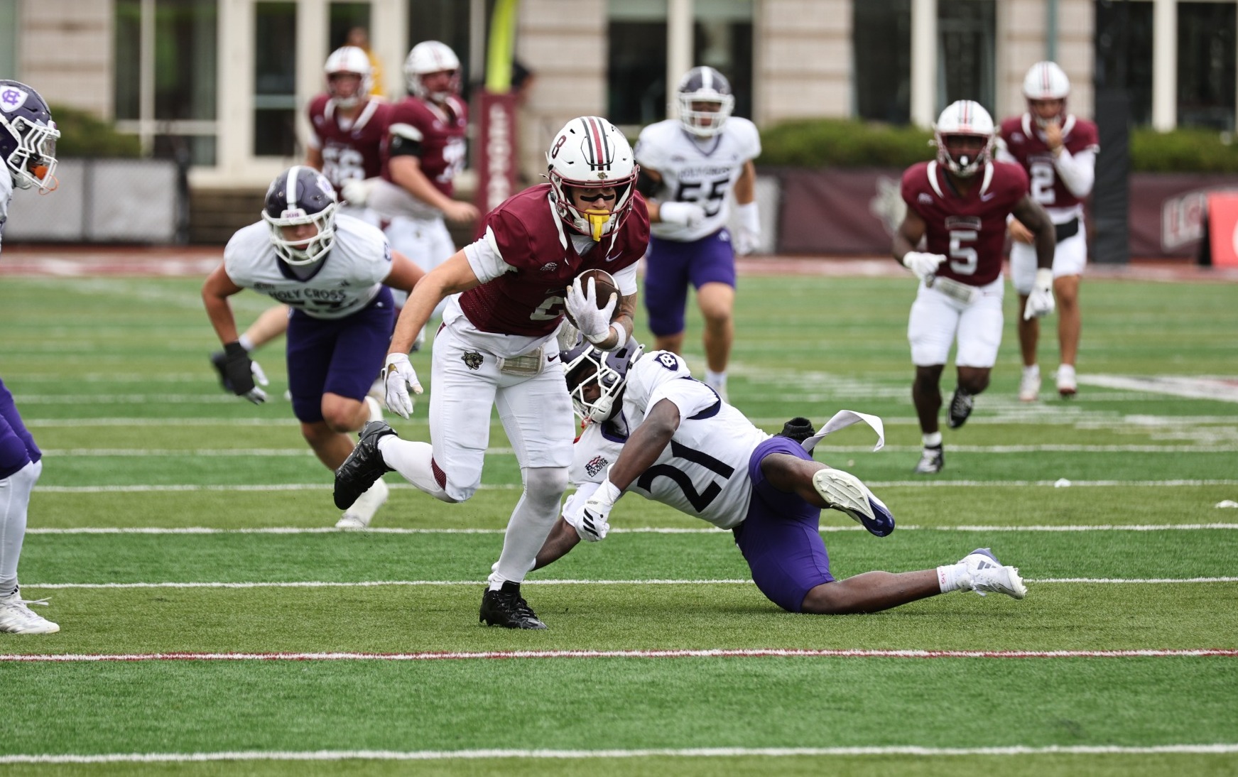 Mason Kuehner catches the ball