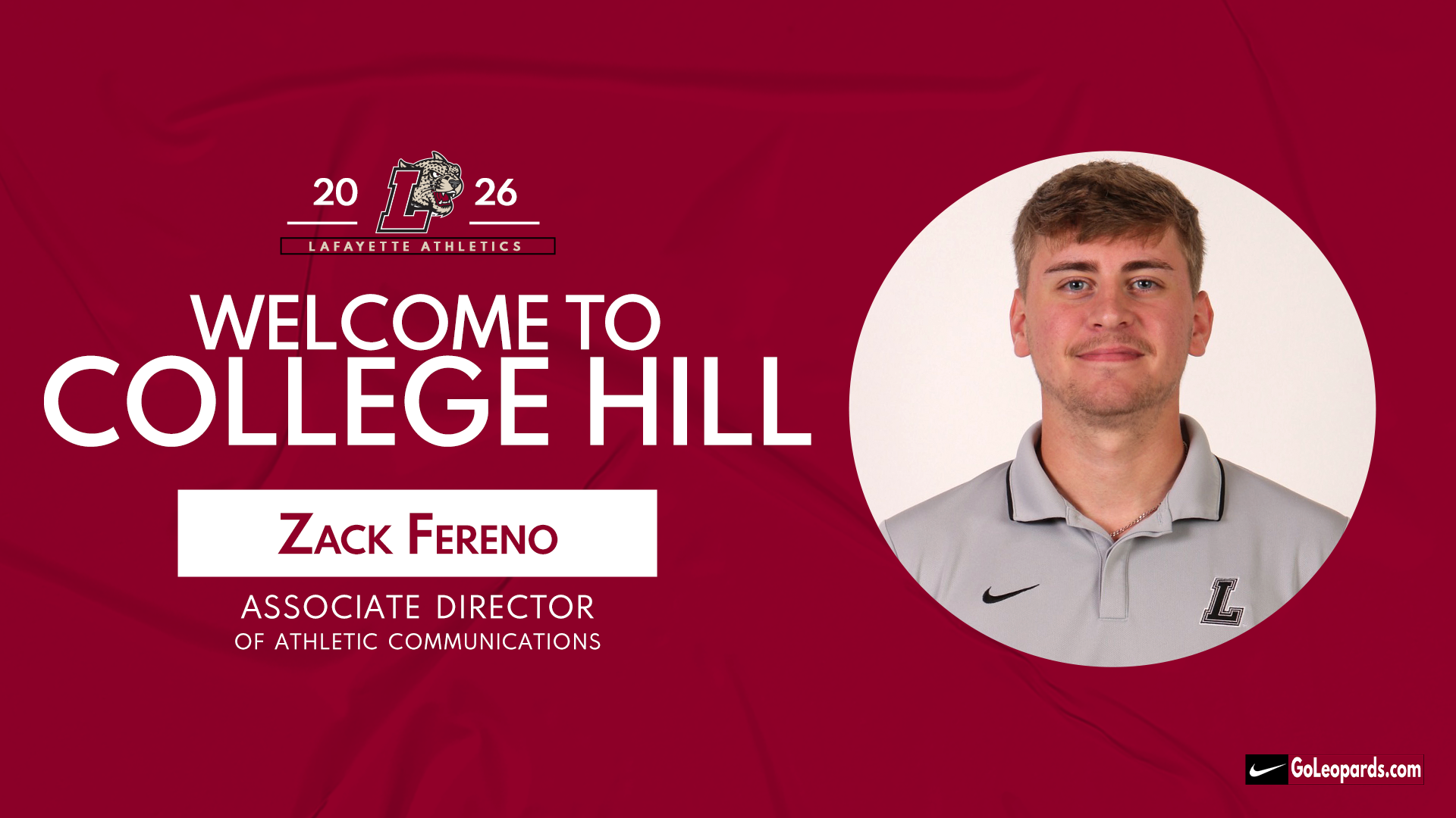 Zack Fereno - Assoc Dir of AthComm hiring release