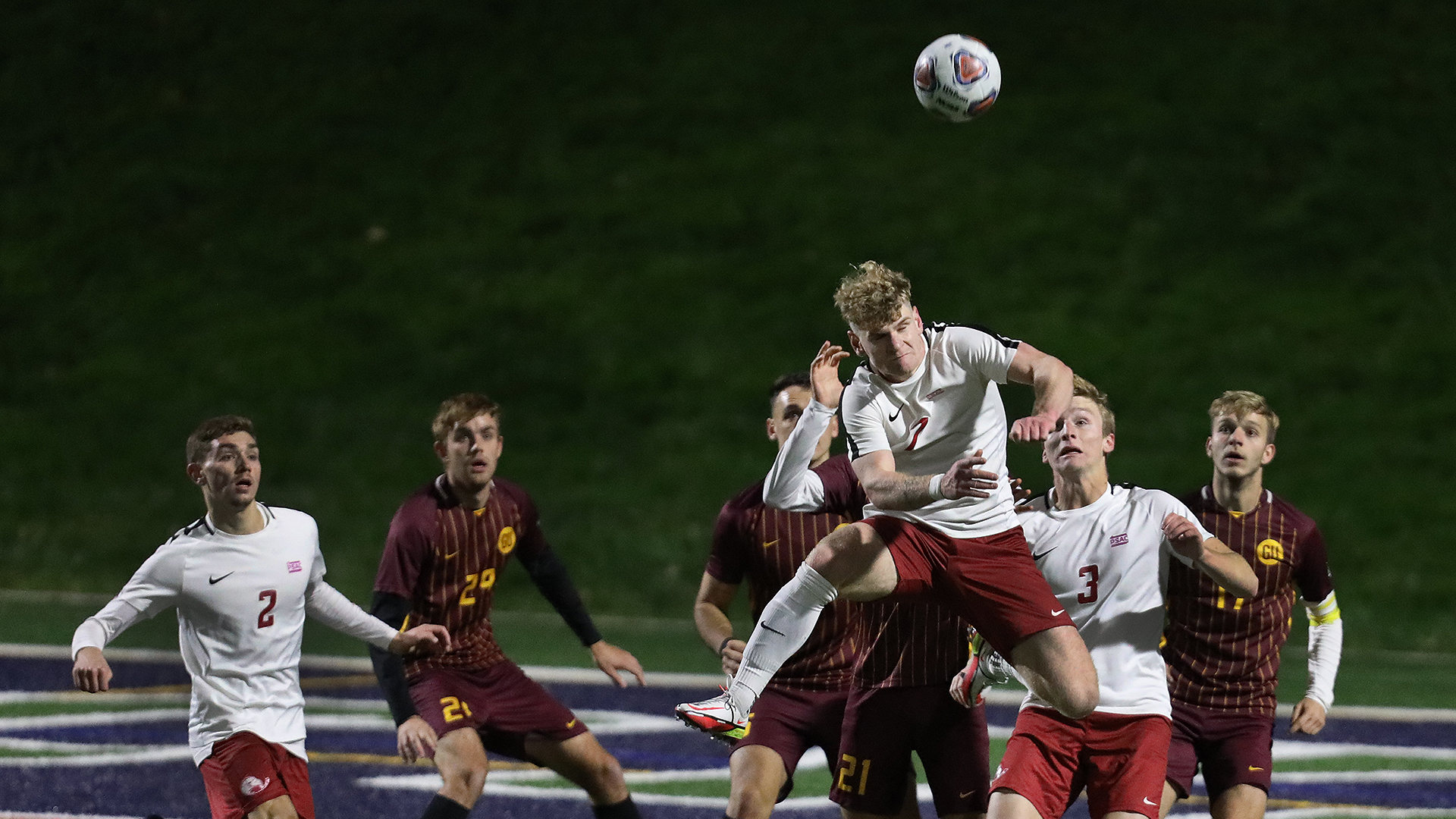 Gannon vs. Lock Haven in PSAC men’s soccer semifinals, Nov. 12, 2021. Photo by Ed Mailliard.